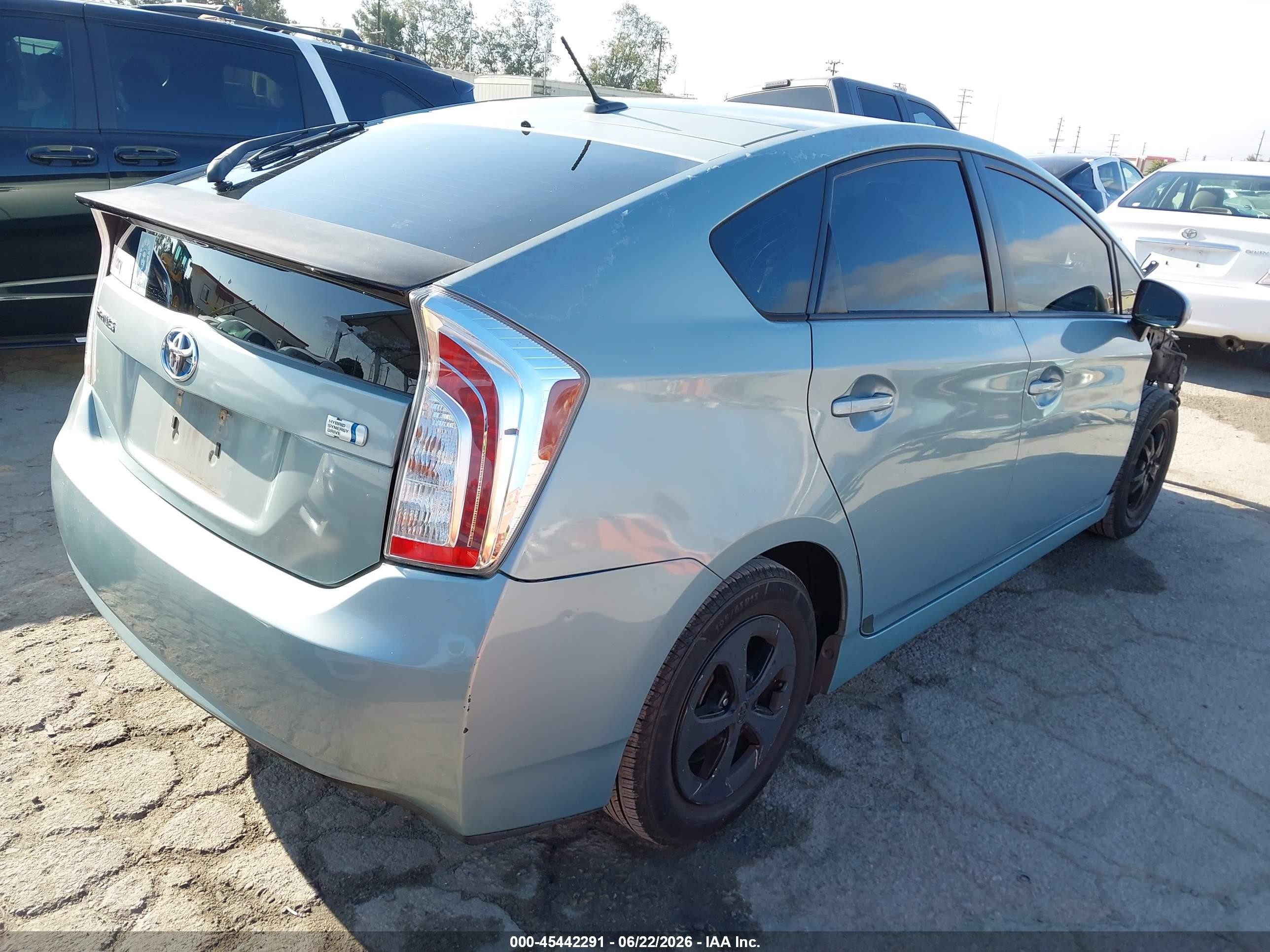2012 Toyota Prius Three Light Blue vin: JTDKN3DU6C1596948