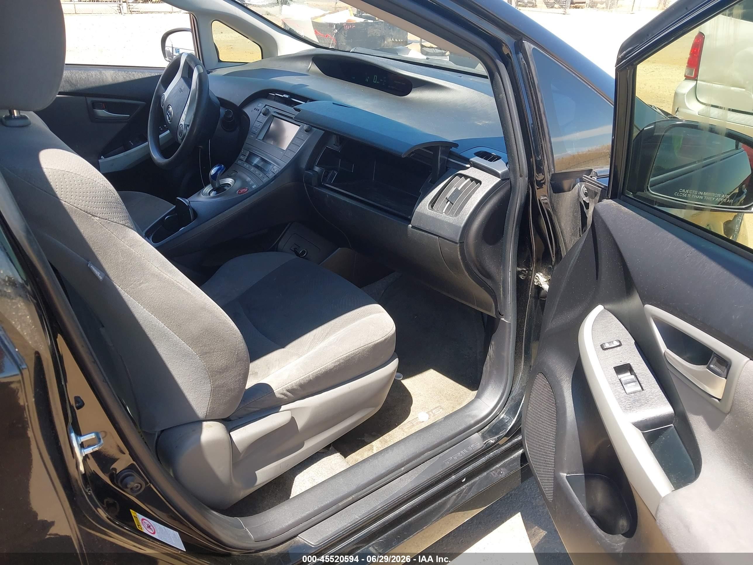 2012 Toyota Prius Two Black vin: JTDKN3DU6C5463440