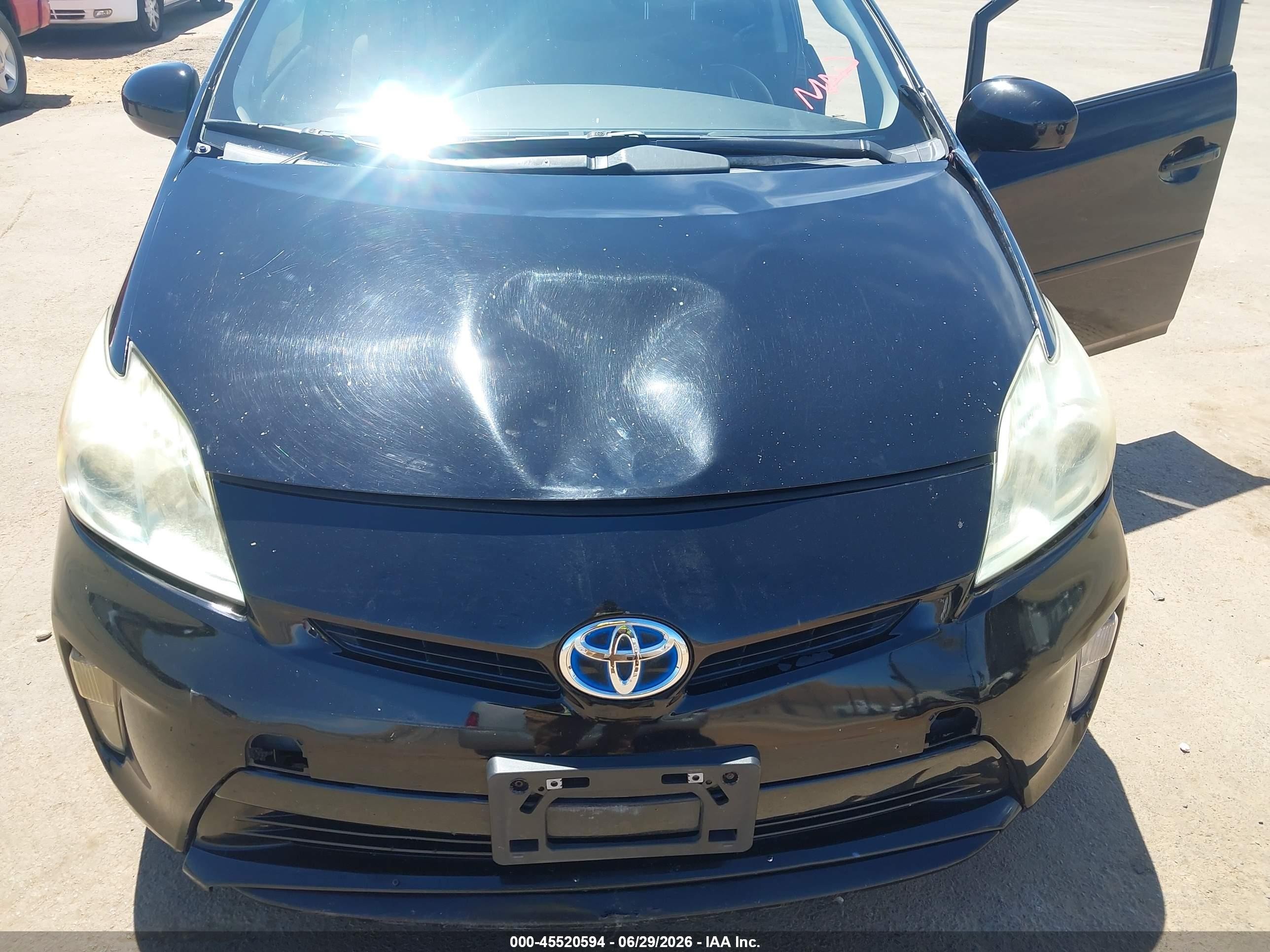 2012 Toyota Prius Two Black vin: JTDKN3DU6C5463440