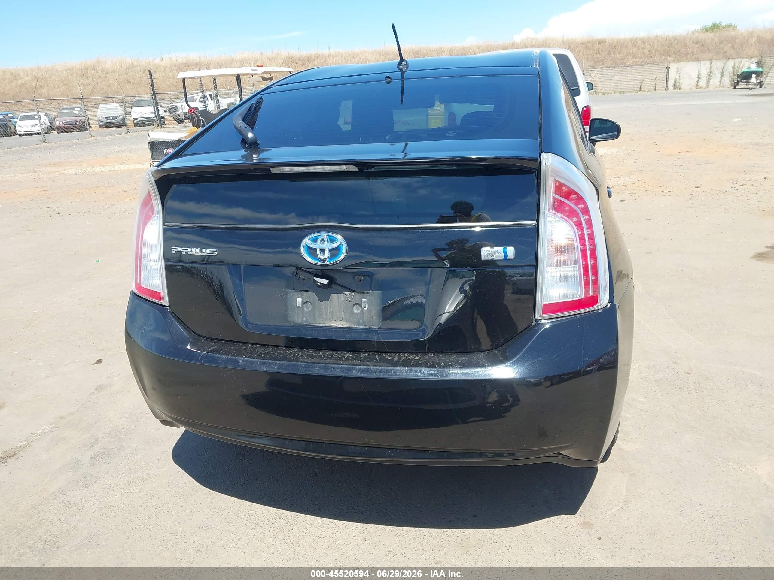 2012 Toyota Prius Two Black vin: JTDKN3DU6C5463440
