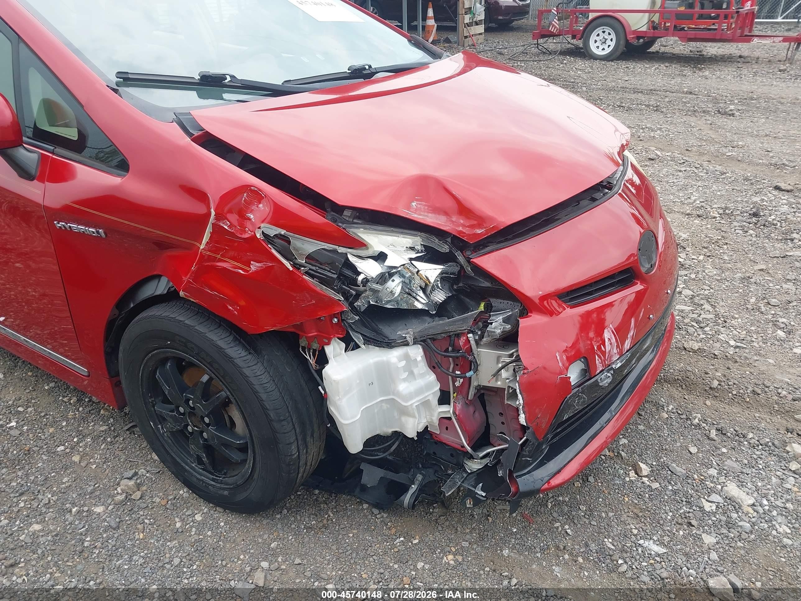 2012 Toyota Prius Three Red vin: JTDKN3DU6C5489133