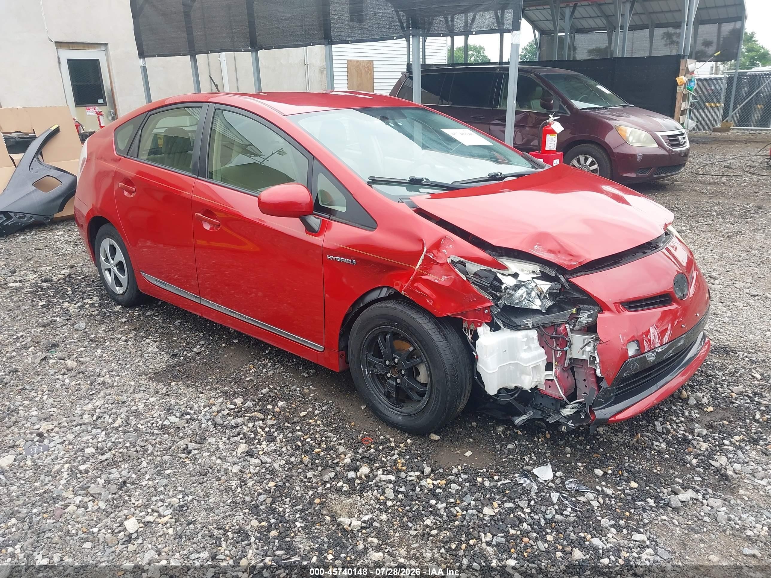 2012 Toyota Prius Three Red vin: JTDKN3DU6C5489133