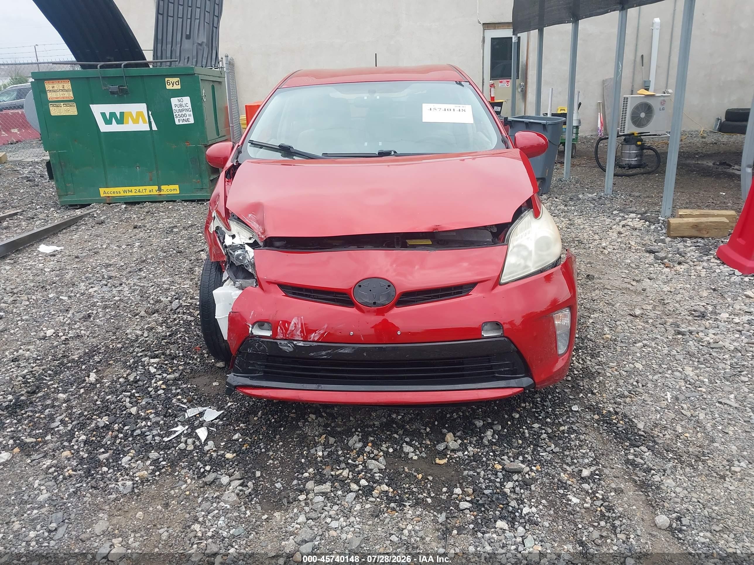 2012 Toyota Prius Three Red vin: JTDKN3DU6C5489133