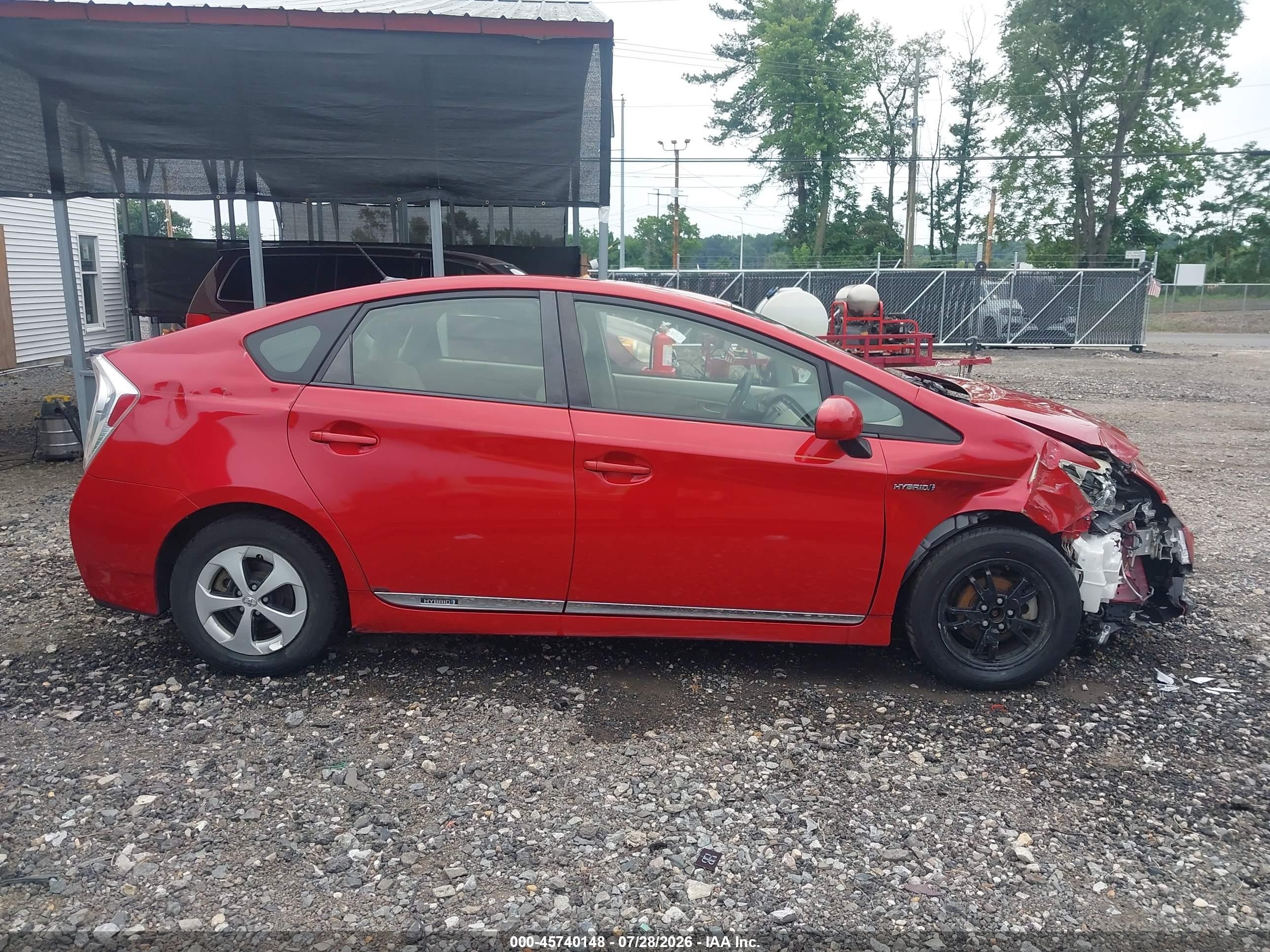 2012 Toyota Prius Three Red vin: JTDKN3DU6C5489133