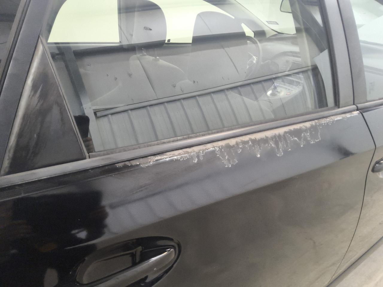 2013 Toyota Prius Two Black vin: JTDKN3DU6D0345709 Damage: Right Rear Door, Previous Repair, Substd Peeling