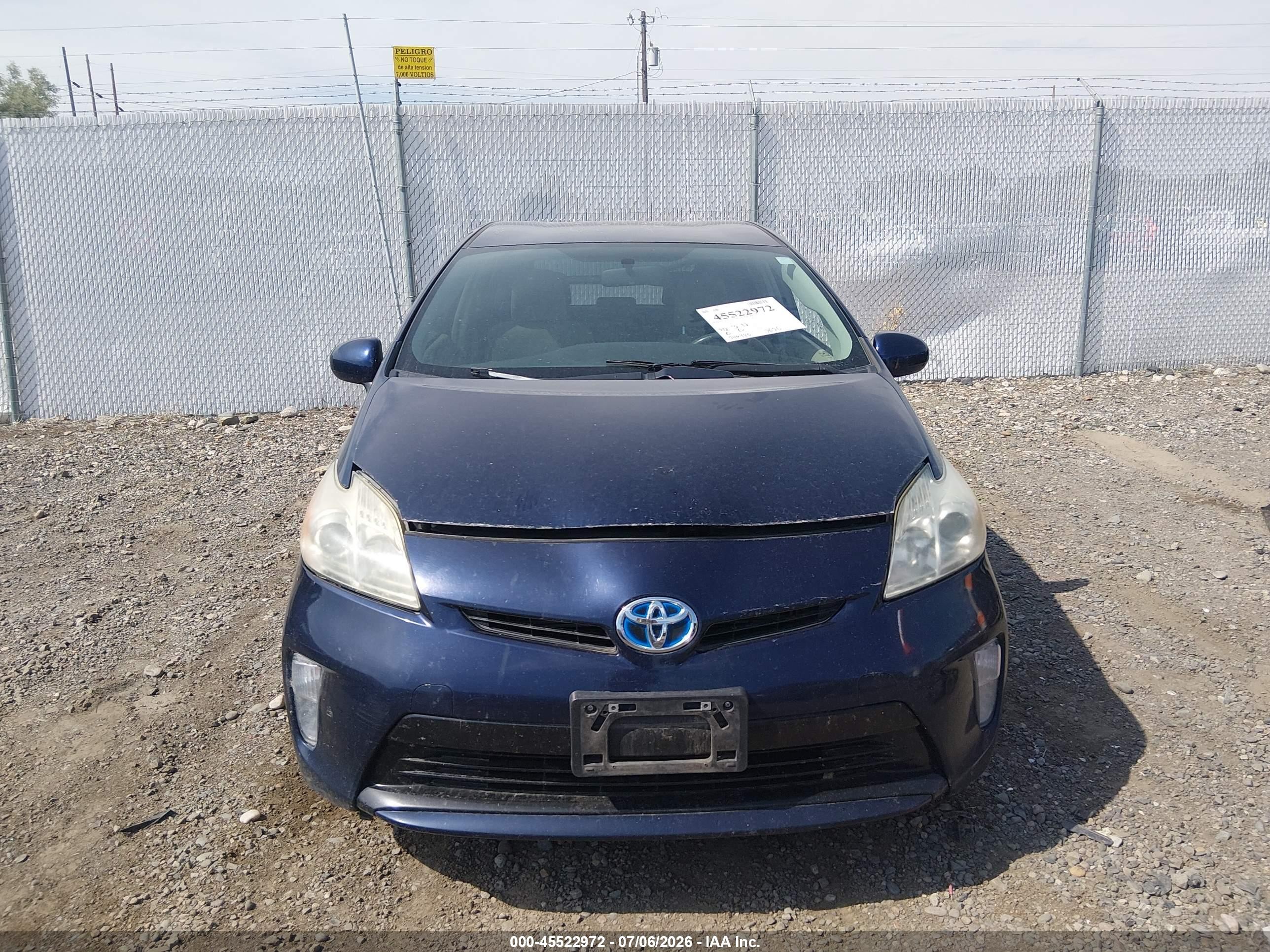 2013 Toyota Prius Two Dark Blue vin: JTDKN3DU6D0352711