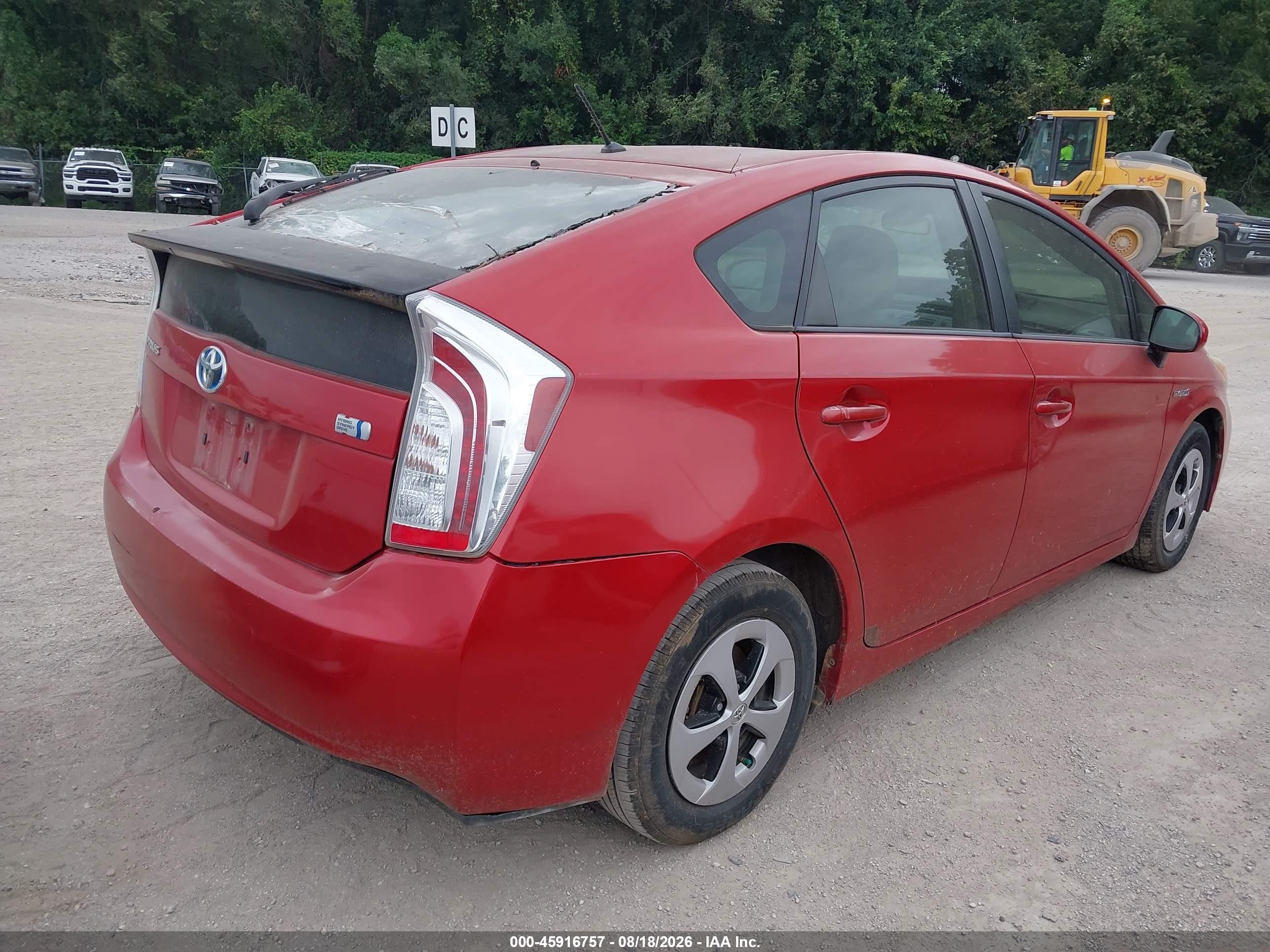 2013 Toyota Prius Two Red vin: JTDKN3DU6D1632624