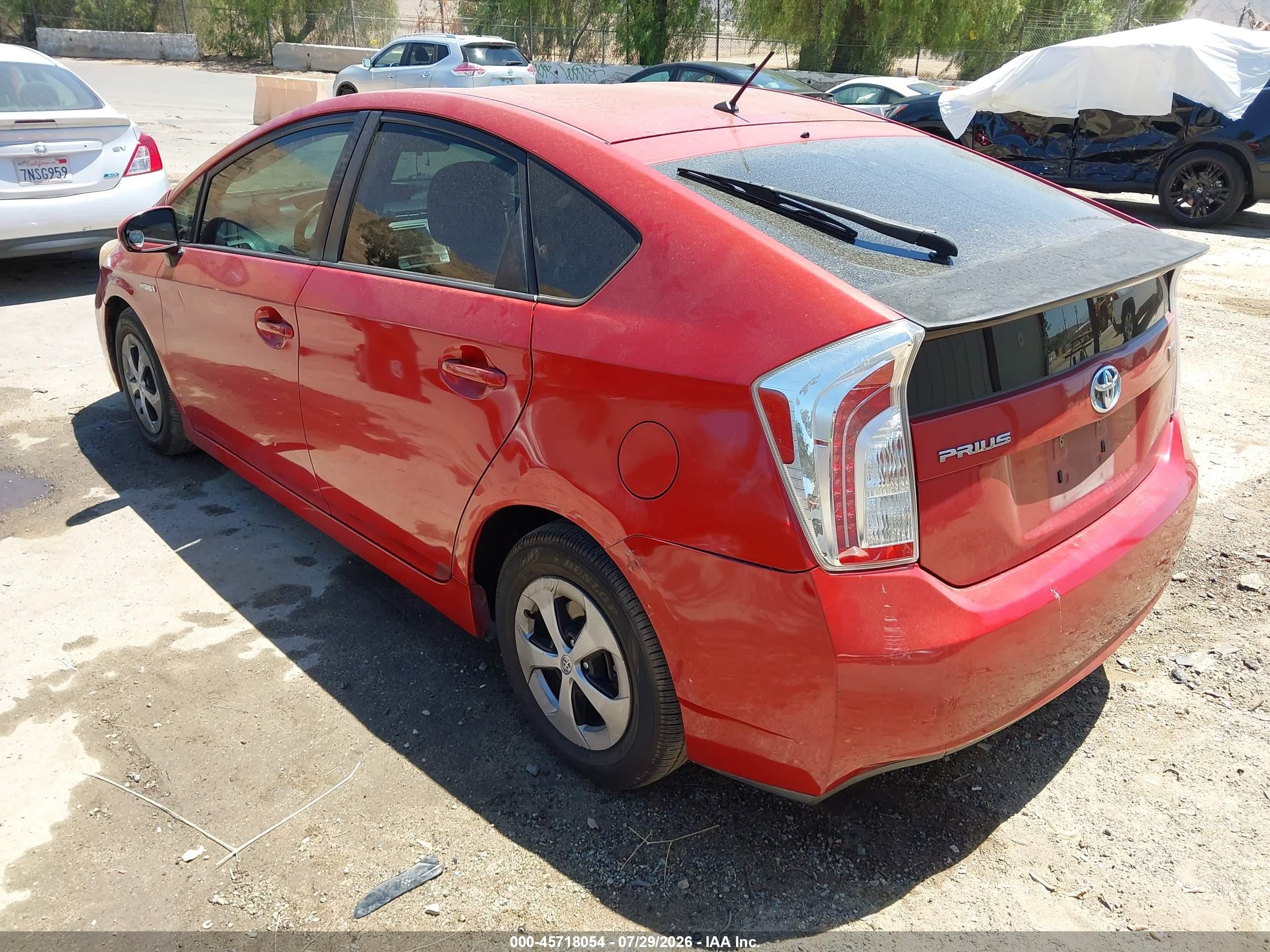 2013 Toyota Prius Two Red vin: JTDKN3DU6D1633031