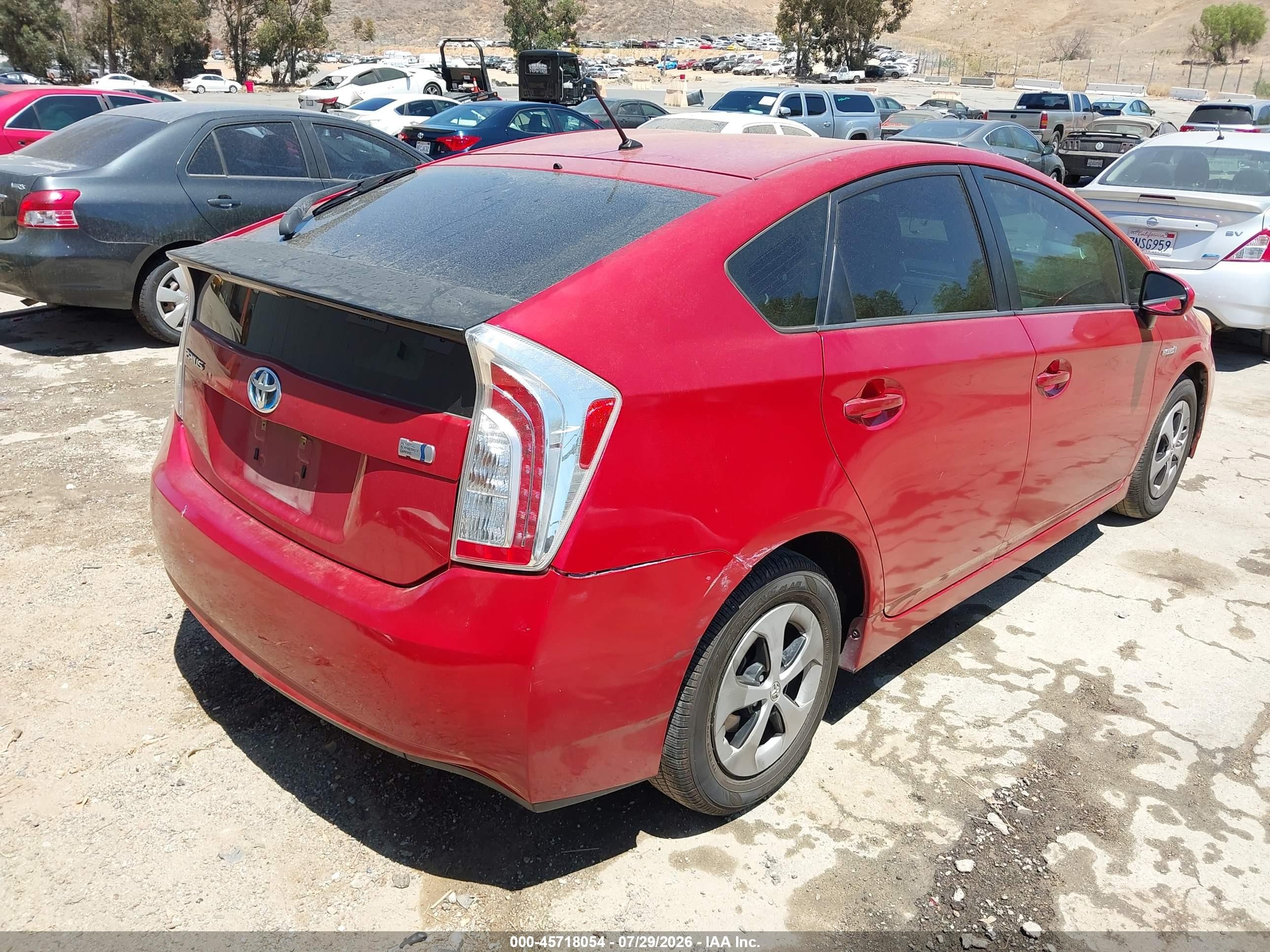 2013 Toyota Prius Two Red vin: JTDKN3DU6D1633031