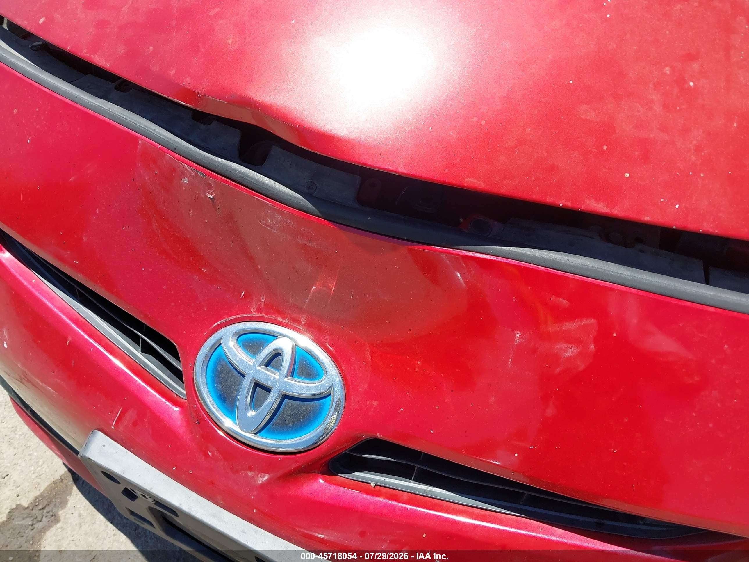 2013 Toyota Prius Two Red vin: JTDKN3DU6D1633031