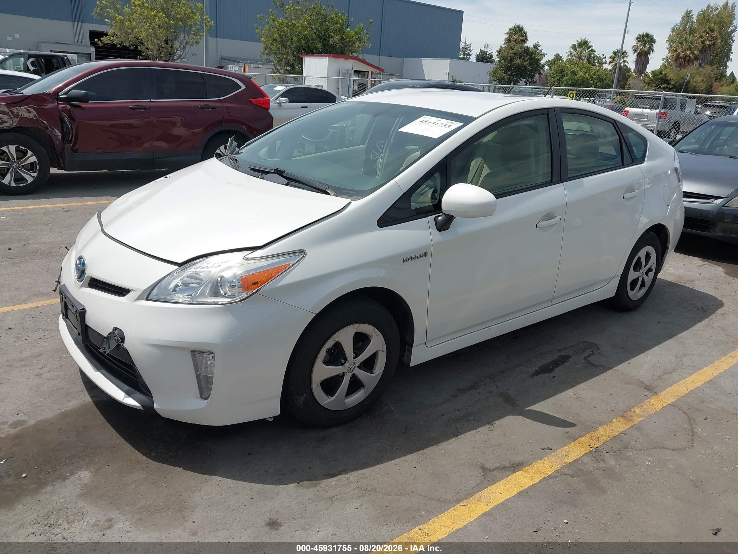 2015 Toyota Prius Two White vin: JTDKN3DU6F0461656