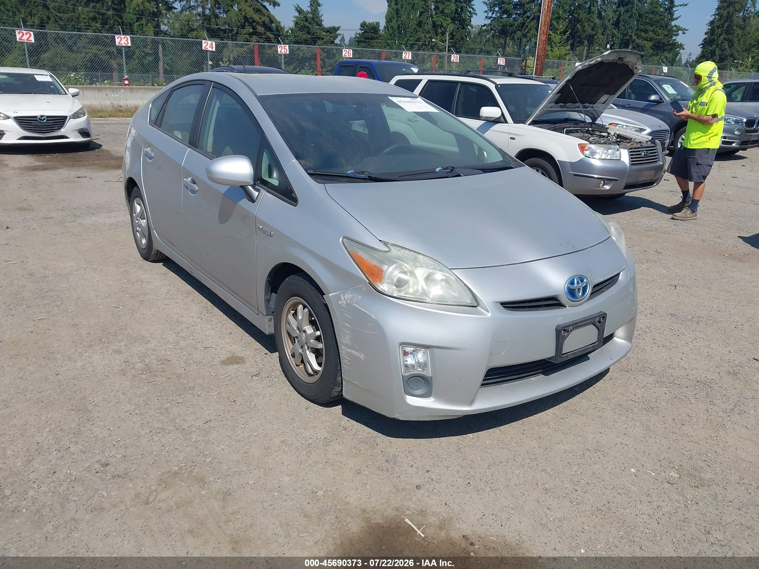 2010 Toyota Prius Iv Silver vin: JTDKN3DU7A0007635