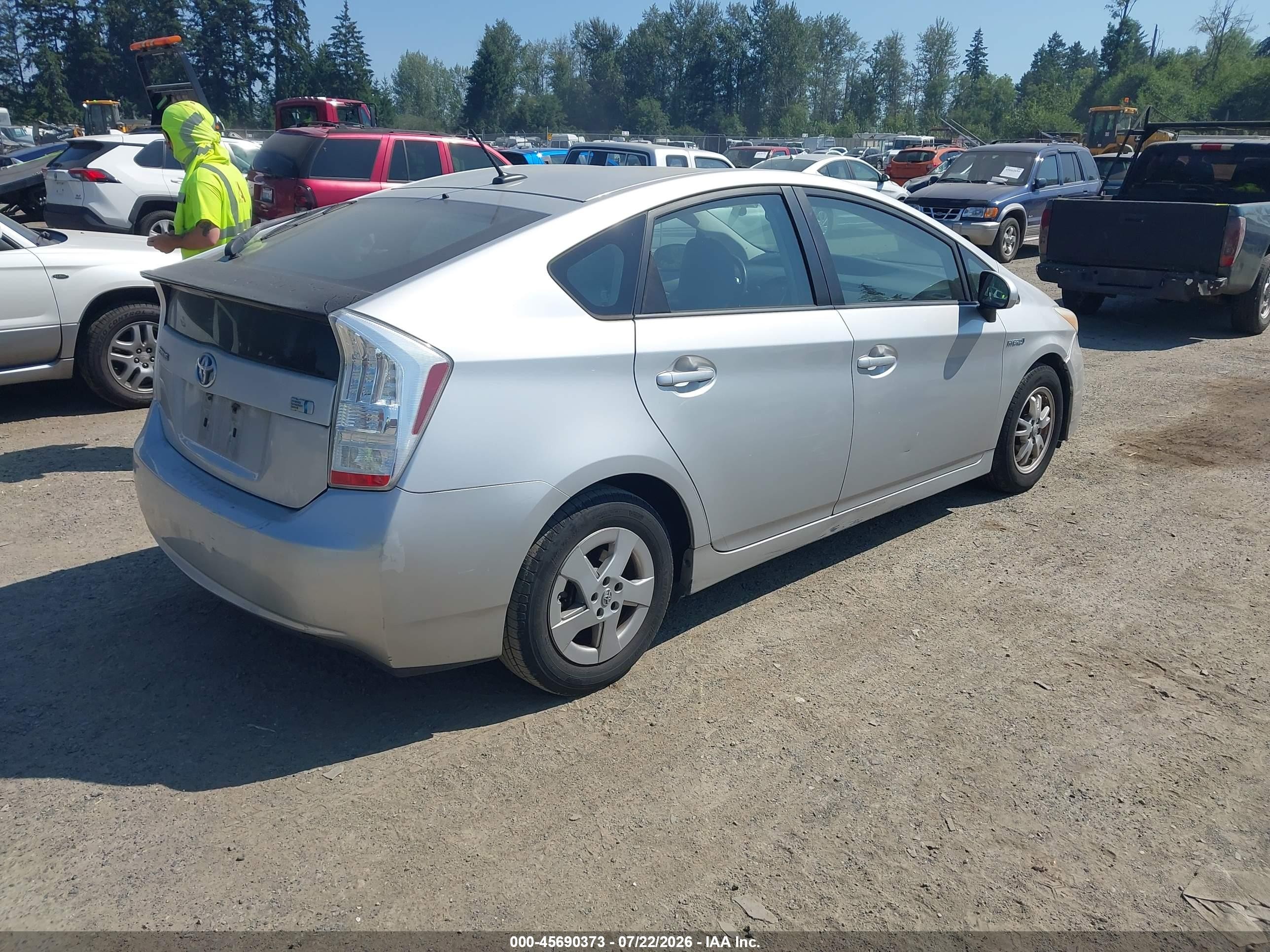 2010 Toyota Prius Iv Silver vin: JTDKN3DU7A0007635
