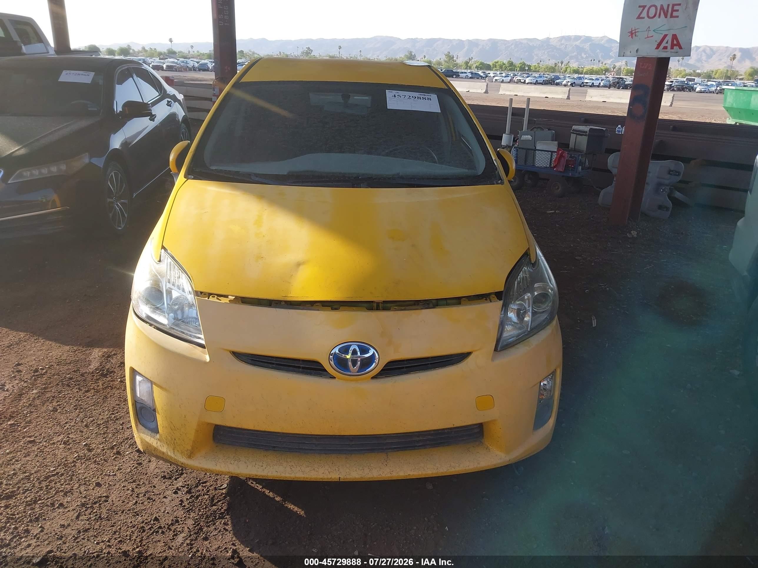 2010 Toyota Prius Iii Yellow vin: JTDKN3DU7A0082027