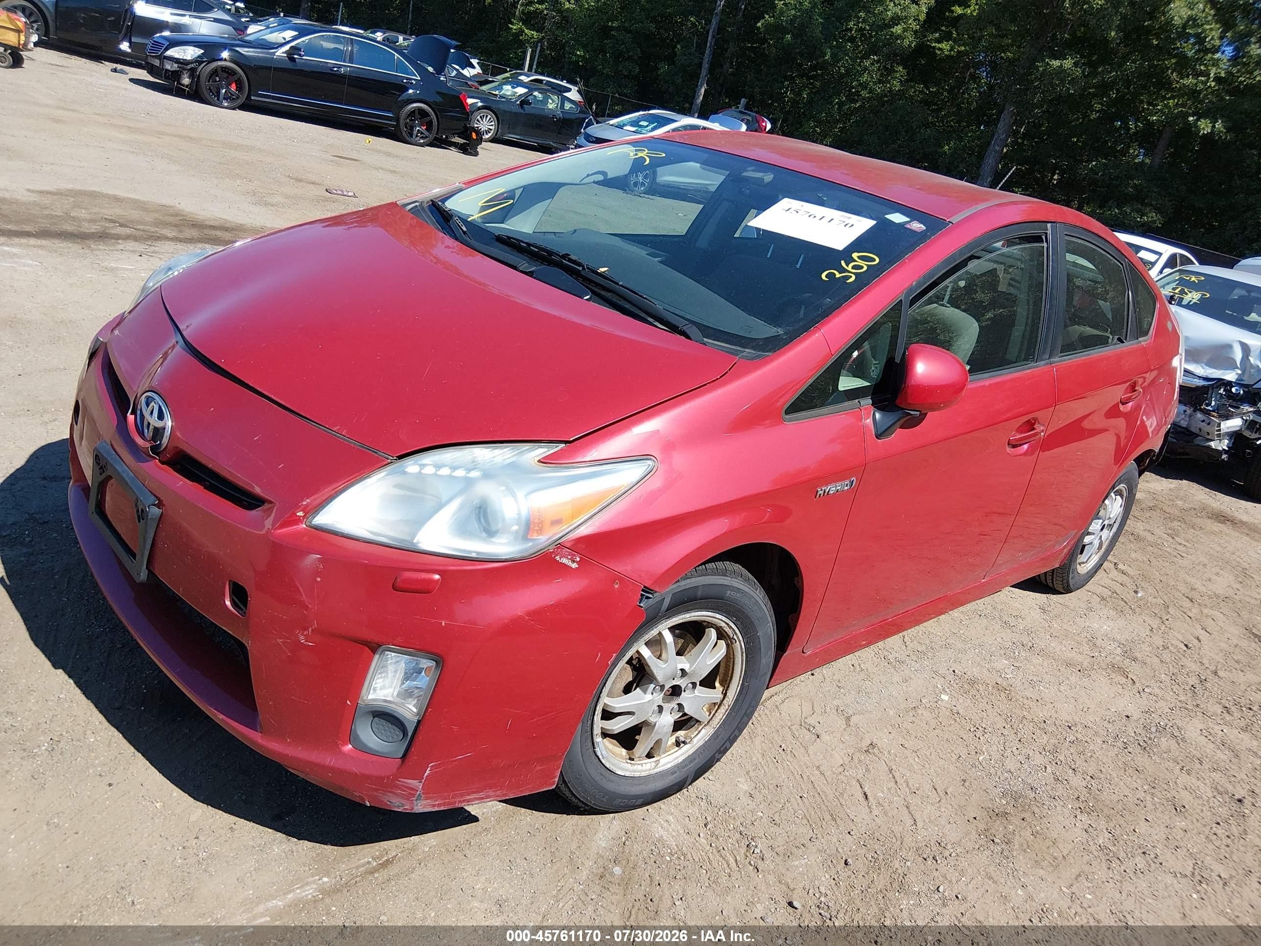 2010 Toyota Prius Iii Red vin: JTDKN3DU7A0164128