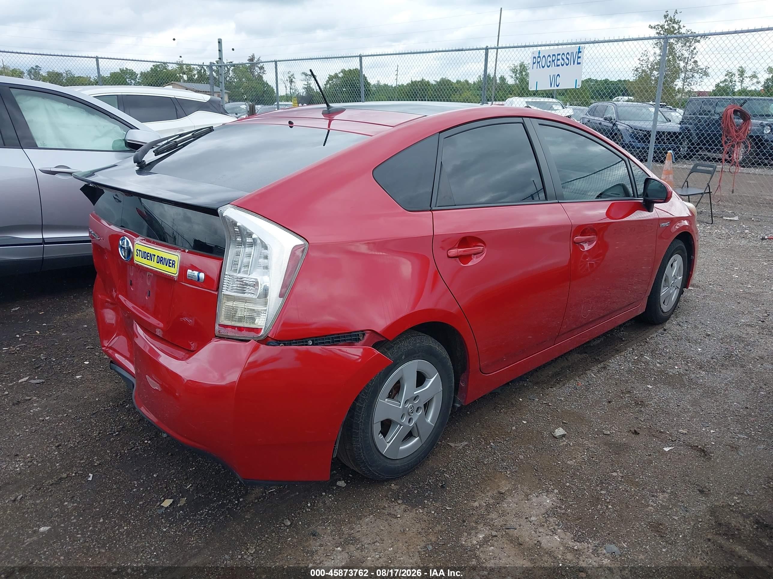 2011 Toyota Prius Four Red vin: JTDKN3DU7B0280284