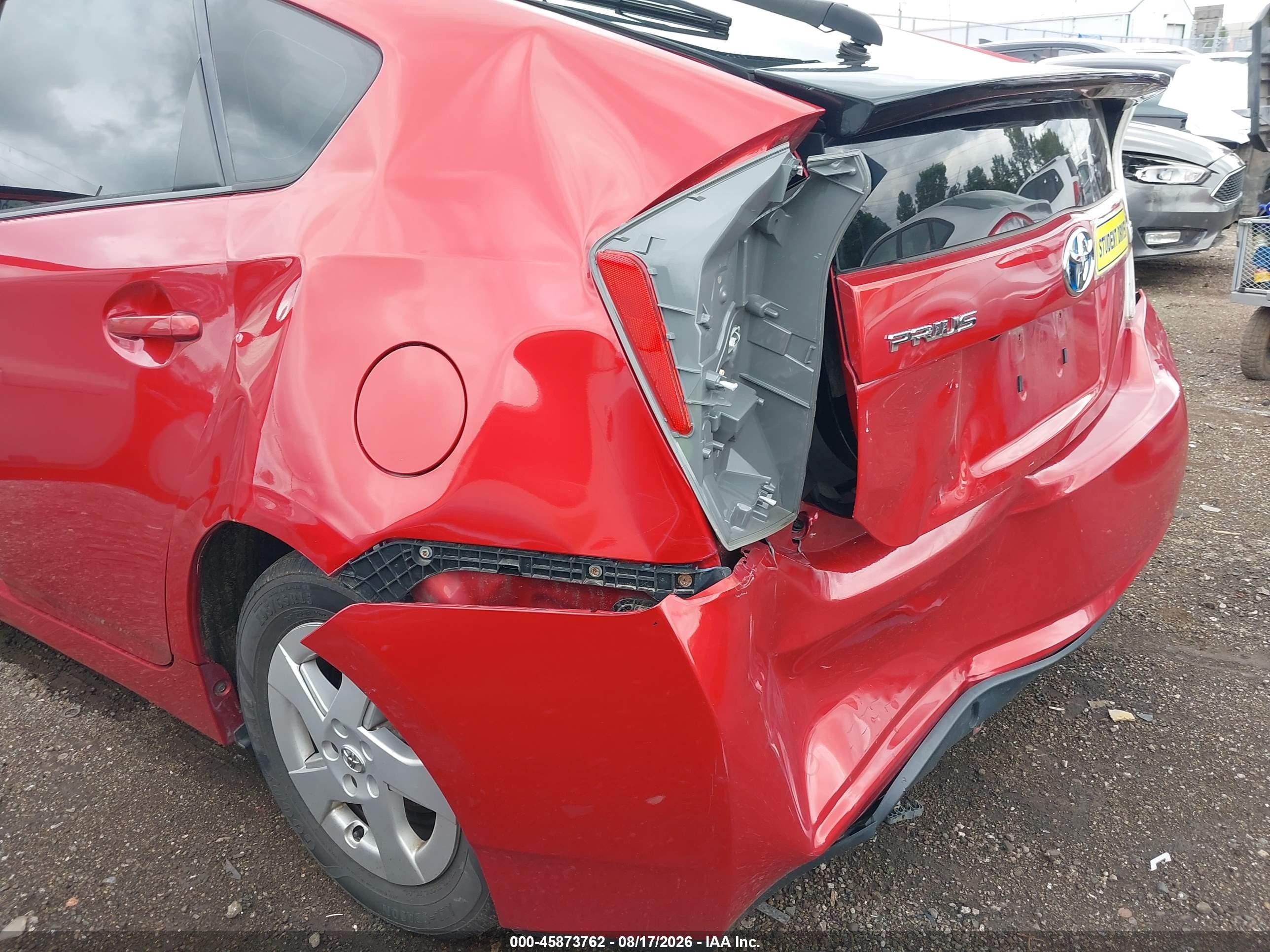 2011 Toyota Prius Four Red vin: JTDKN3DU7B0280284