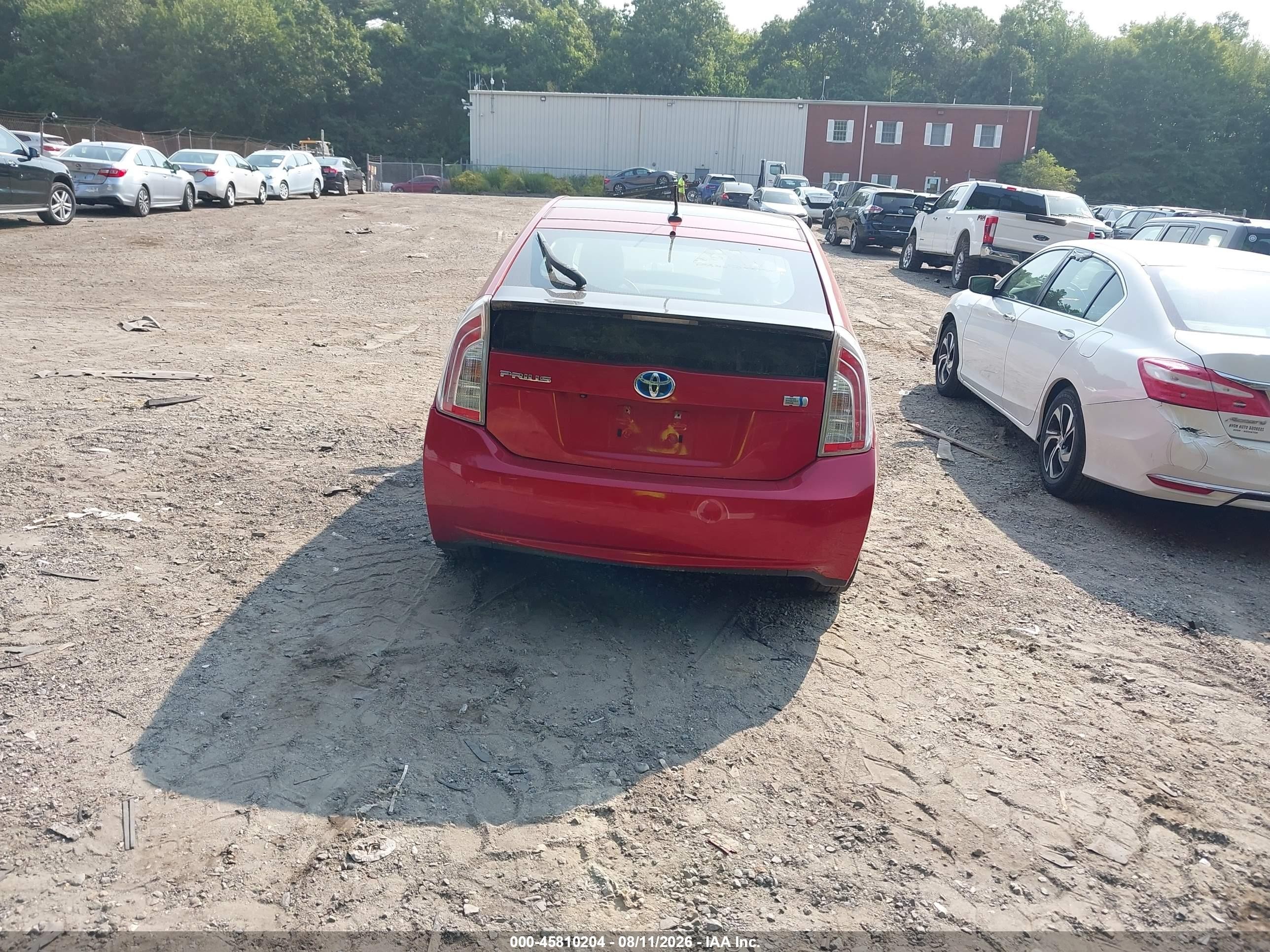 2012 Toyota Prius Four Красный vin: JTDKN3DU7C5388084