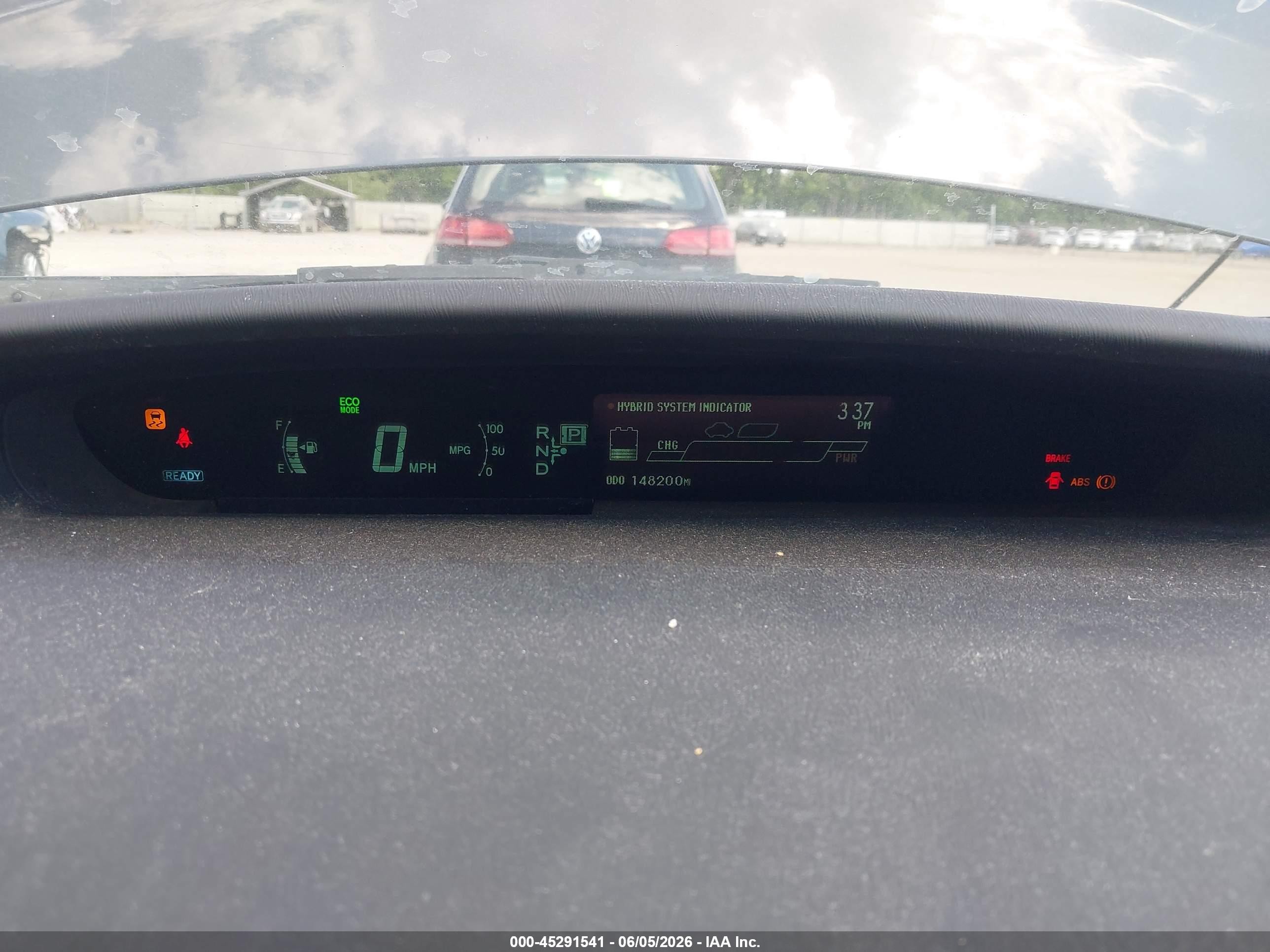 2012 Toyota Prius Two Серый vin: JTDKN3DU7C5452382