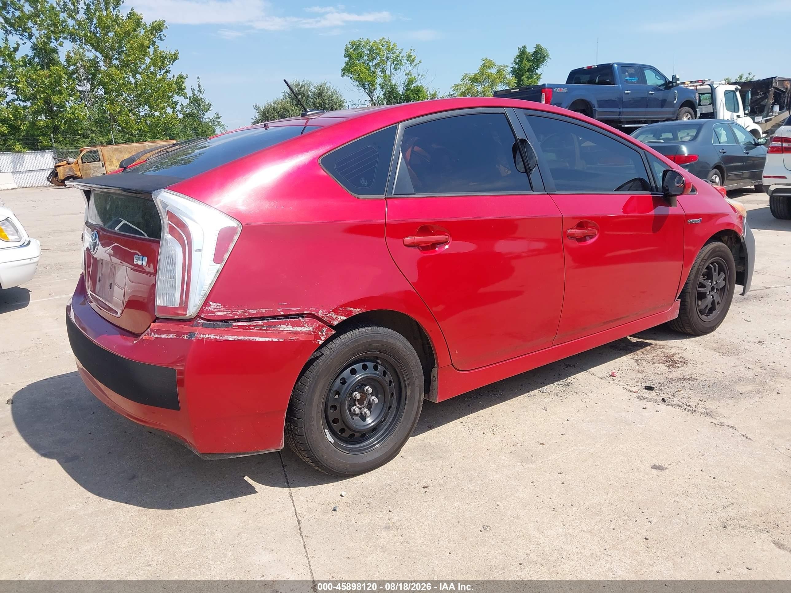 2013 Toyota Prius Three Red vin: JTDKN3DU7D0342706