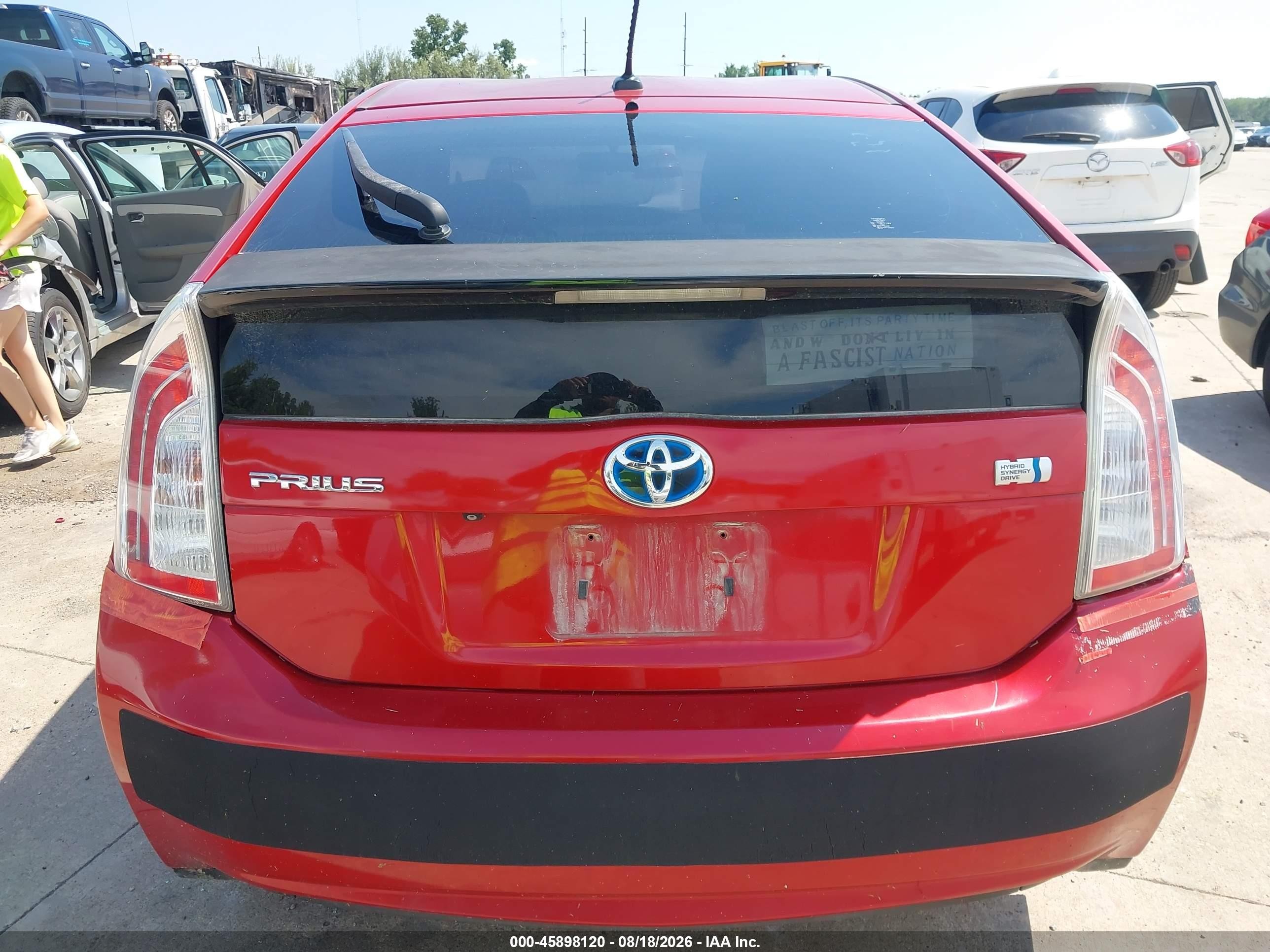 2013 Toyota Prius Three Red vin: JTDKN3DU7D0342706