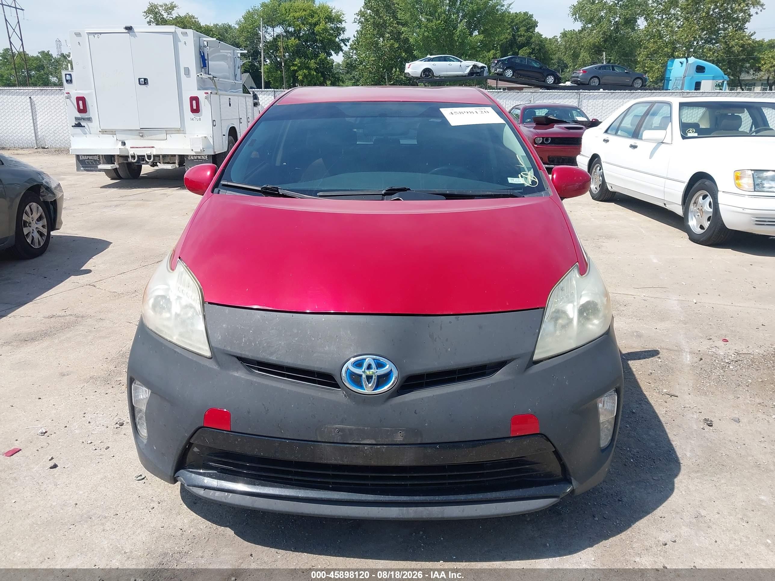 2013 Toyota Prius Three Red vin: JTDKN3DU7D0342706