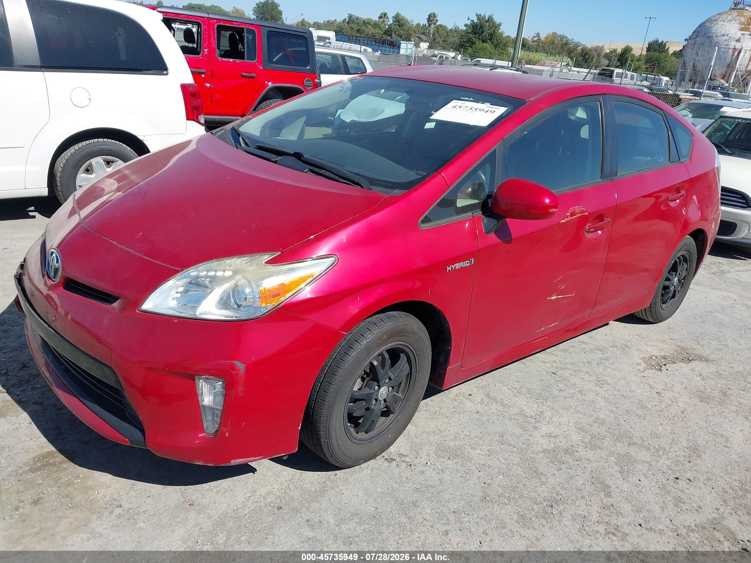 2015 Toyota Prius Three Красный vin: JTDKN3DU7F0430352