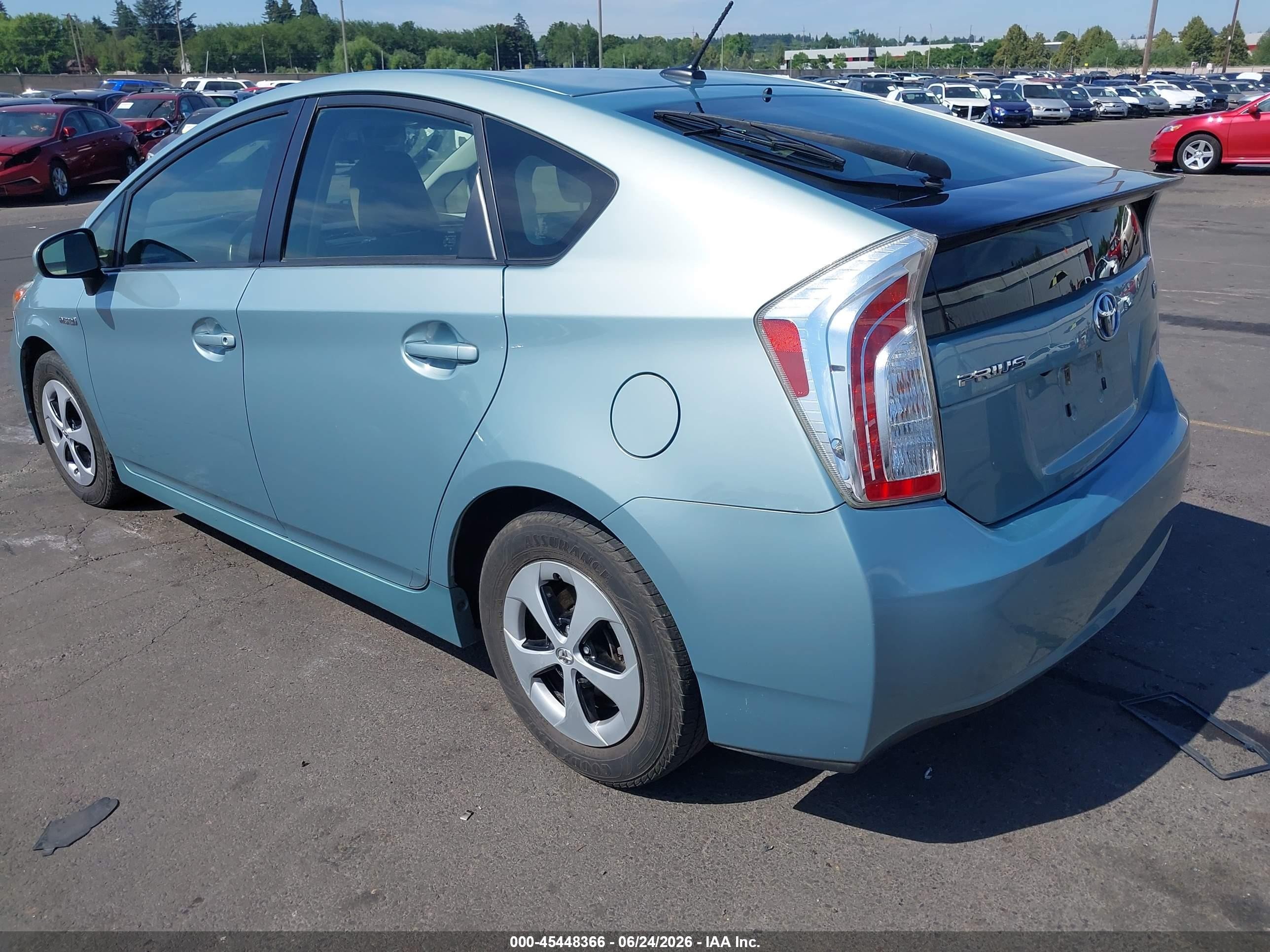 2015 Toyota Prius Three Turquoise vin: JTDKN3DU7F1892520