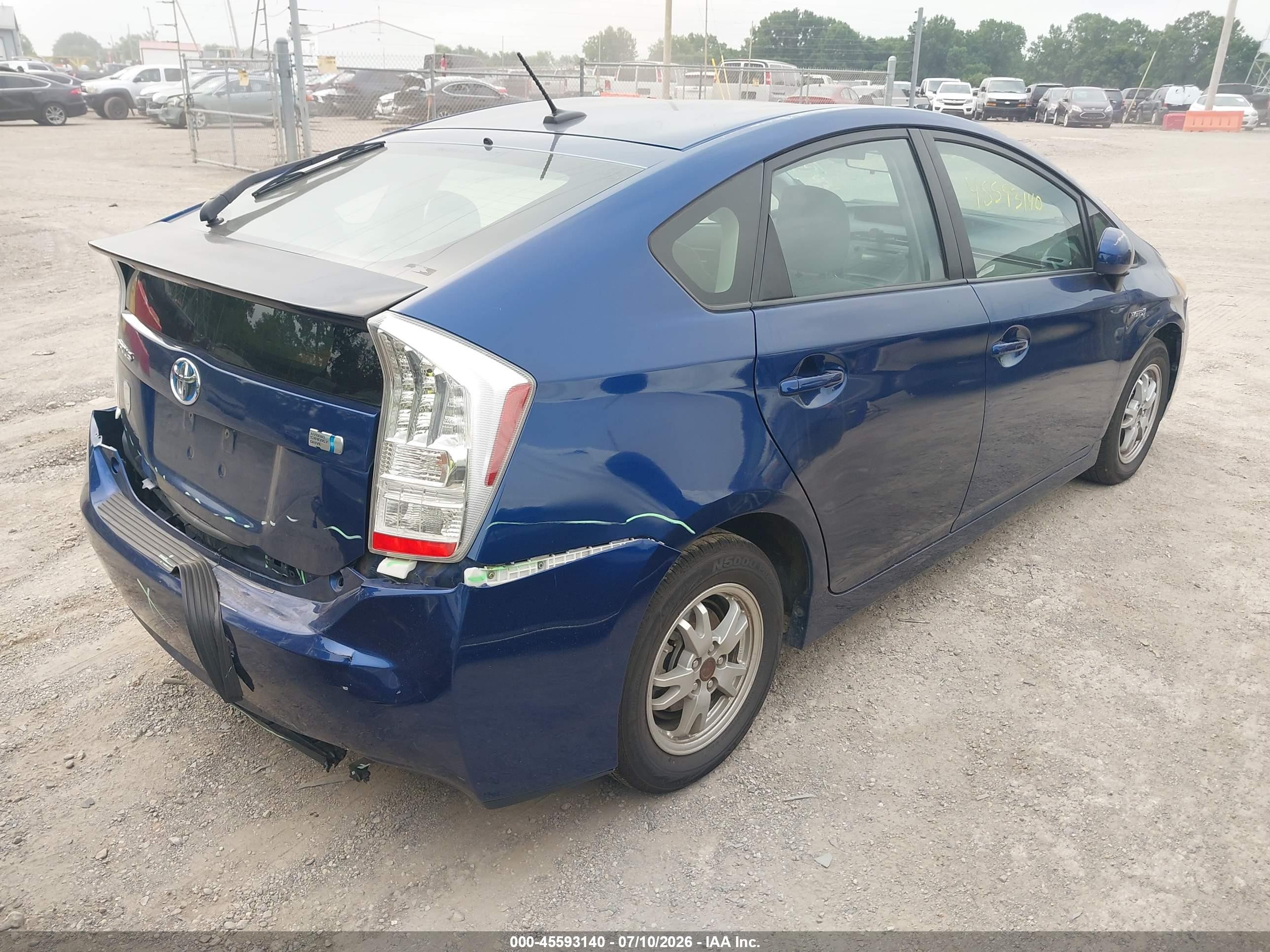 2010 Toyota Prius Ii Синий vin: JTDKN3DU8A0191032