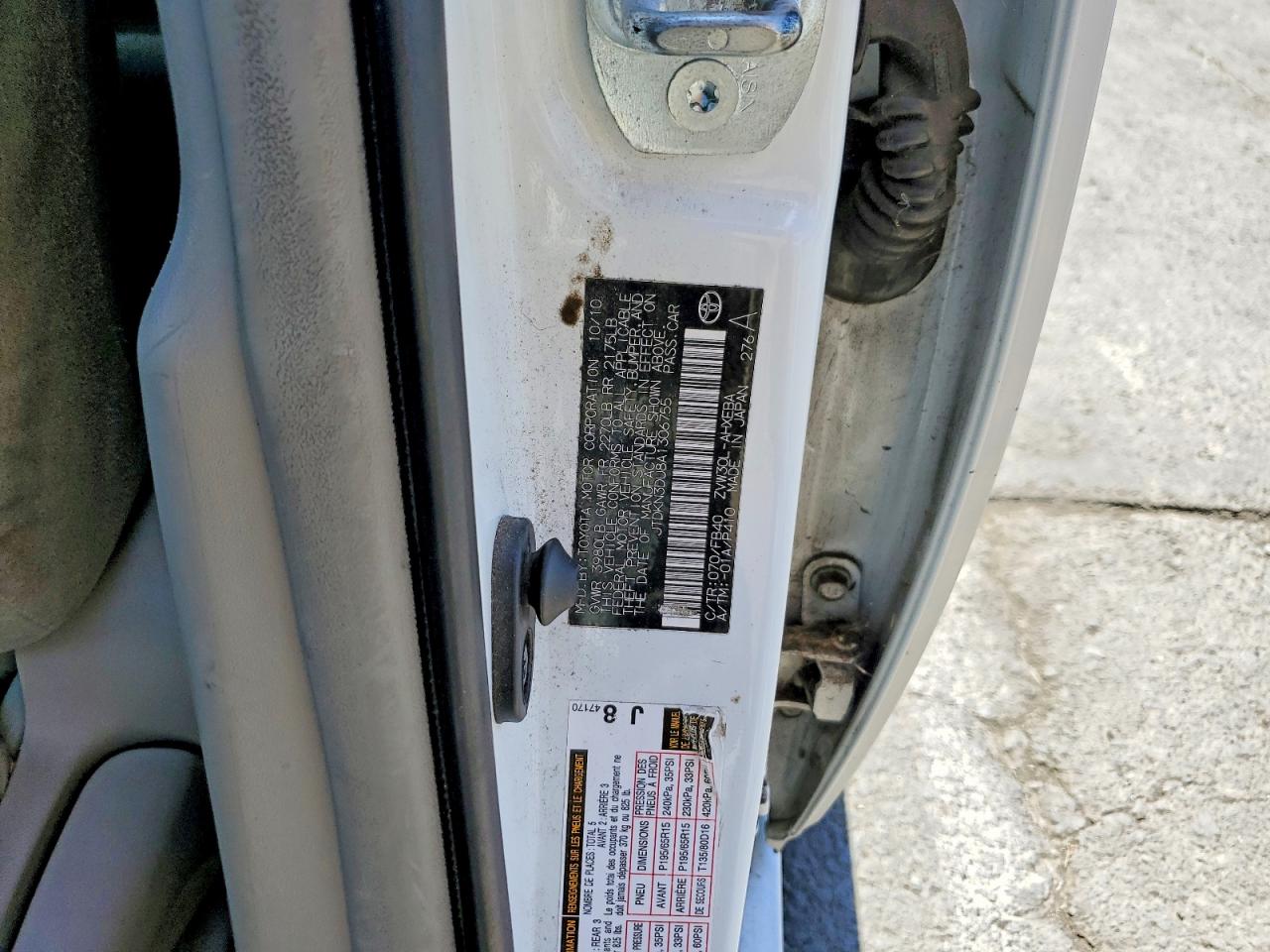 2010 Toyota Prius Ii White vin: JTDKN3DU8A1306755