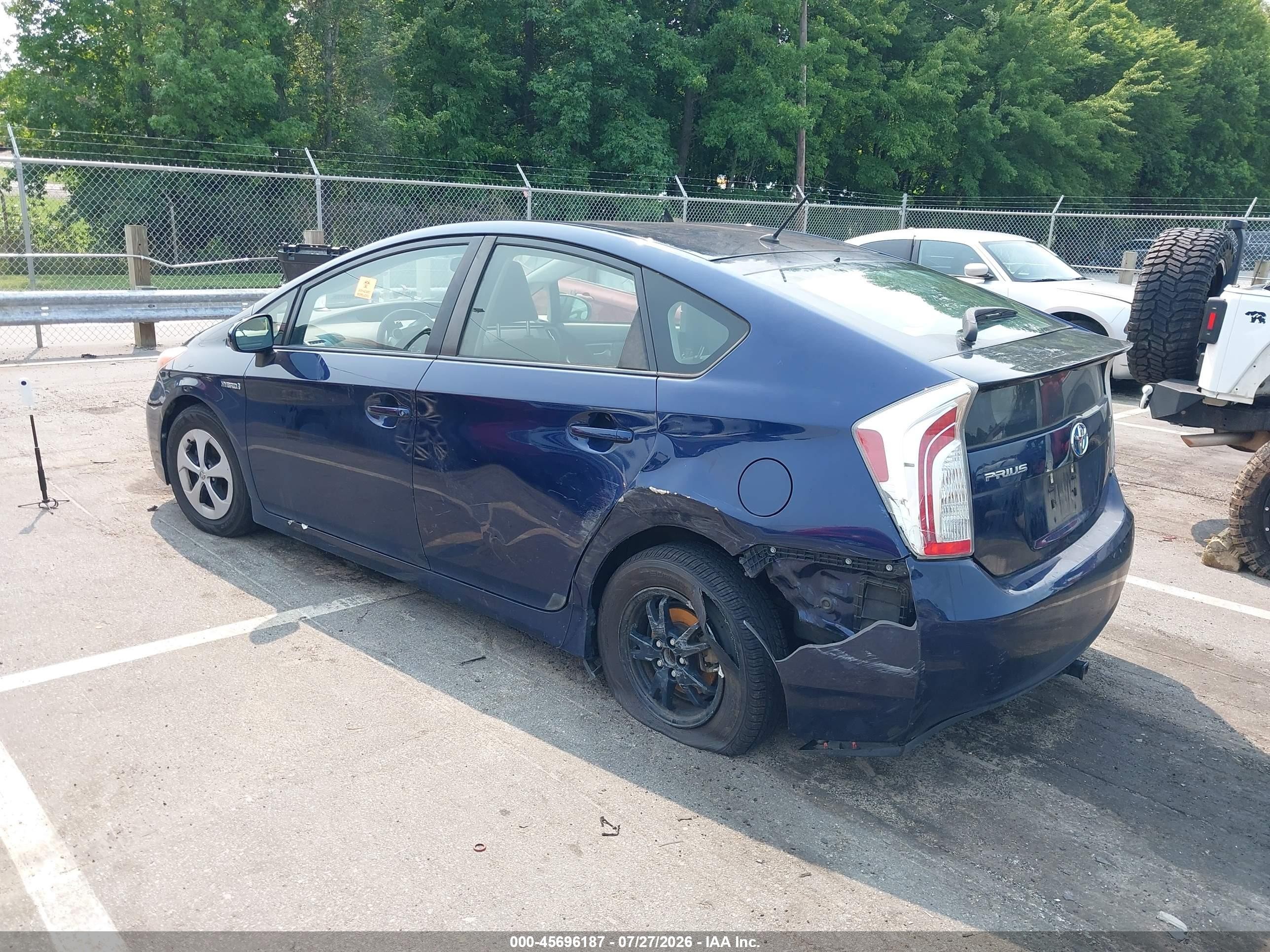 2012 Toyota Prius Two Синий vin: JTDKN3DU8C0333656