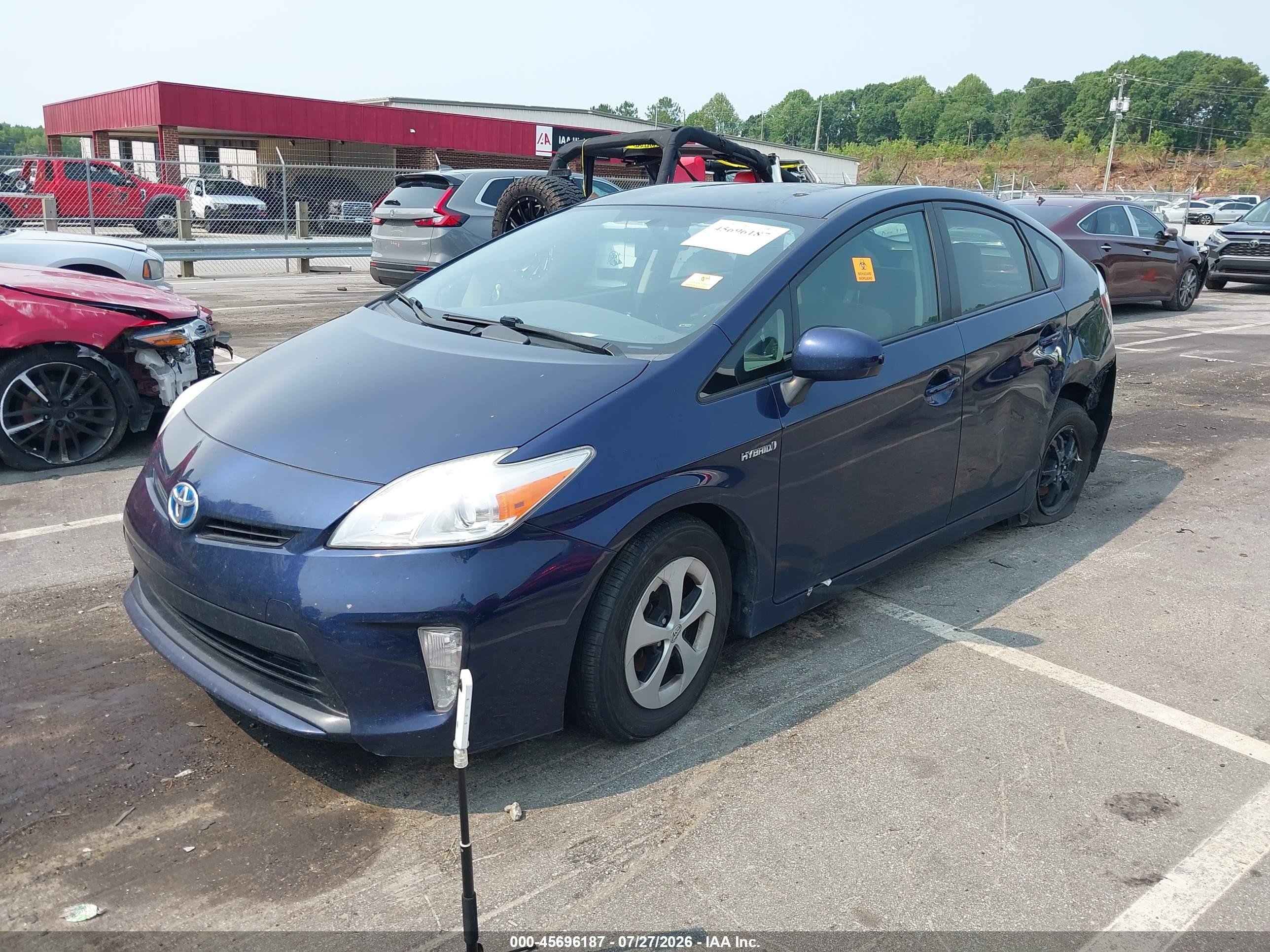 2012 Toyota Prius Two Синий vin: JTDKN3DU8C0333656