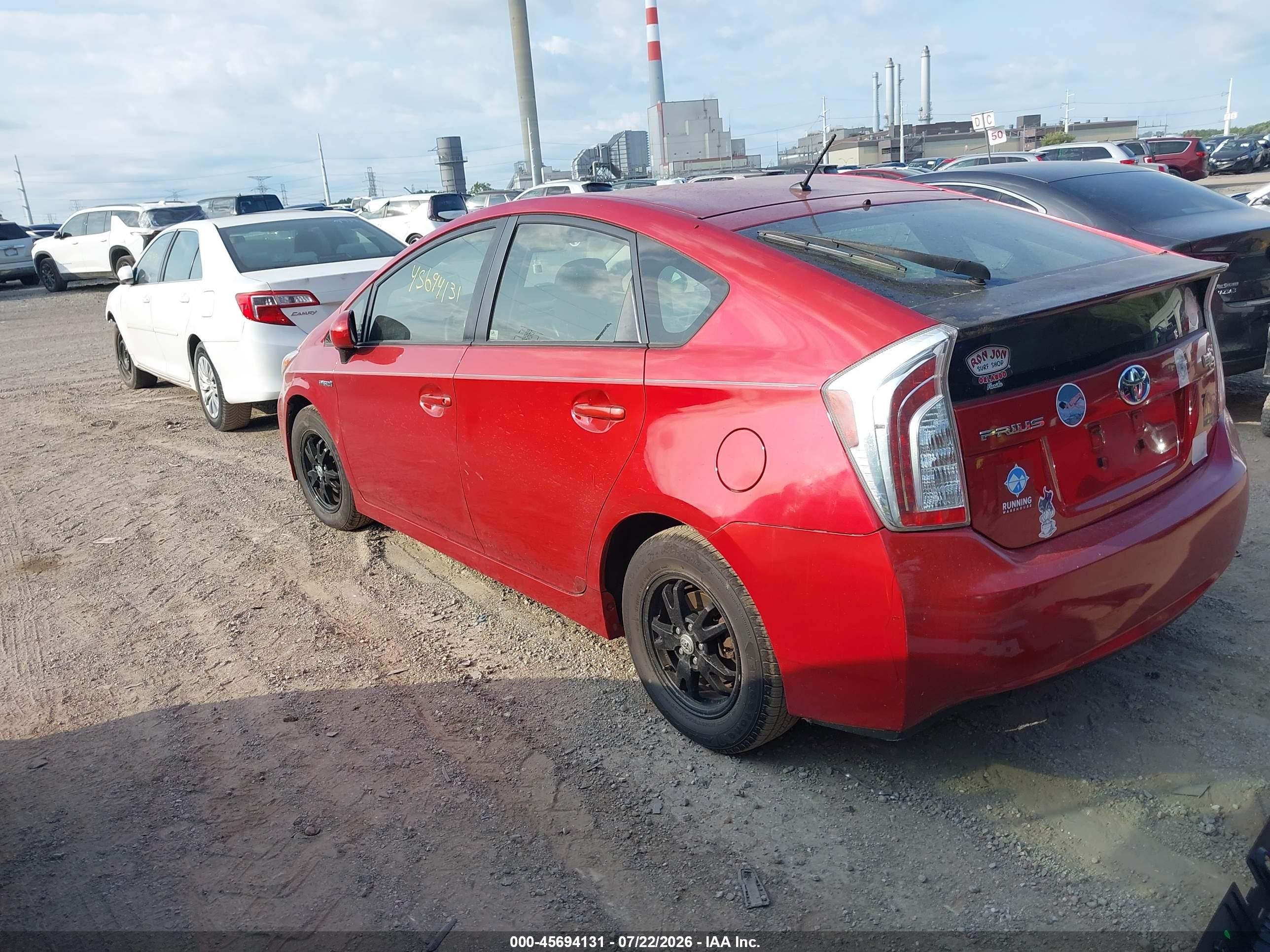 2012 Toyota Prius Two Red vin: JTDKN3DU8C0334970