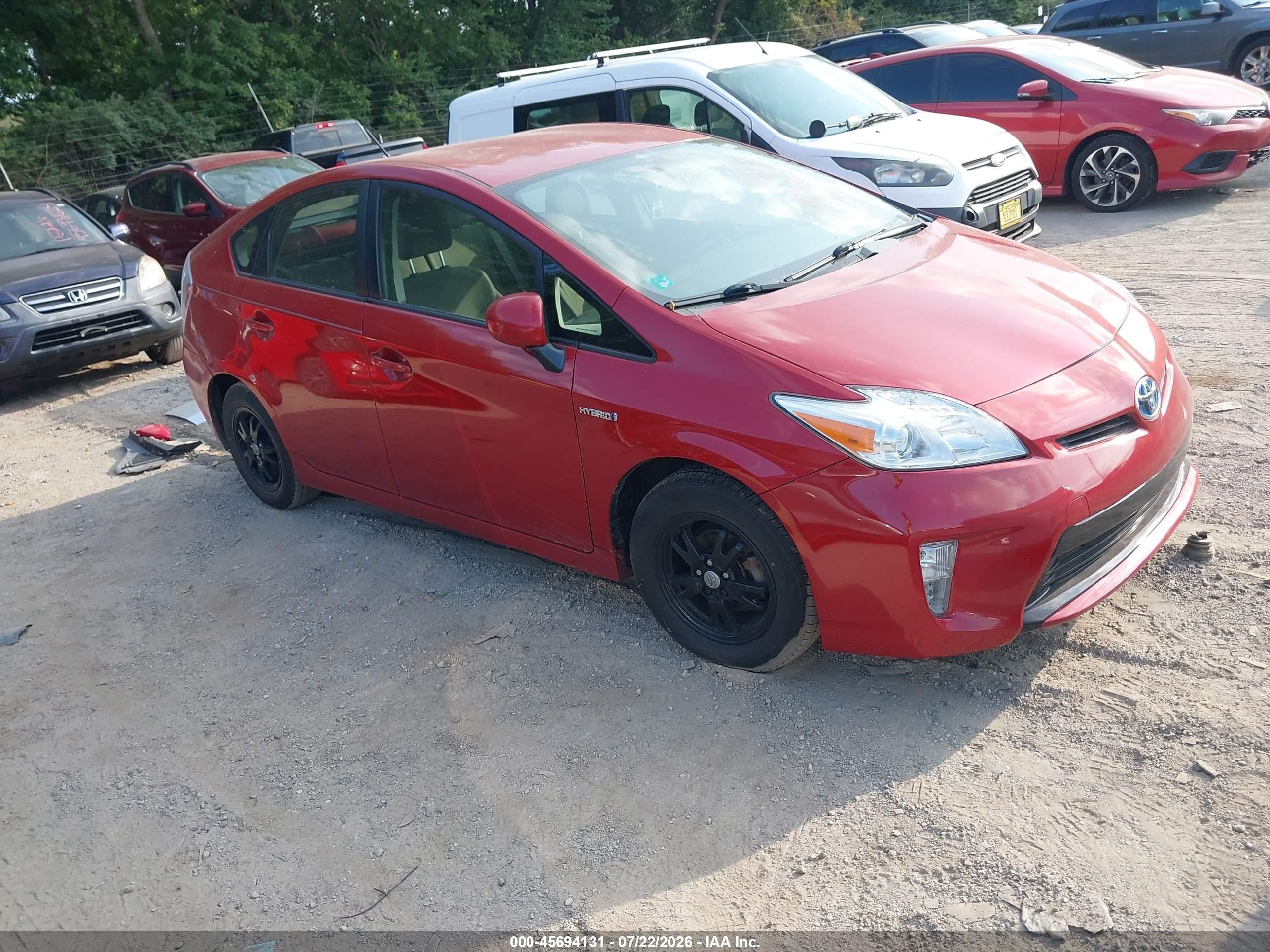 2012 Toyota Prius Two Red vin: JTDKN3DU8C0334970