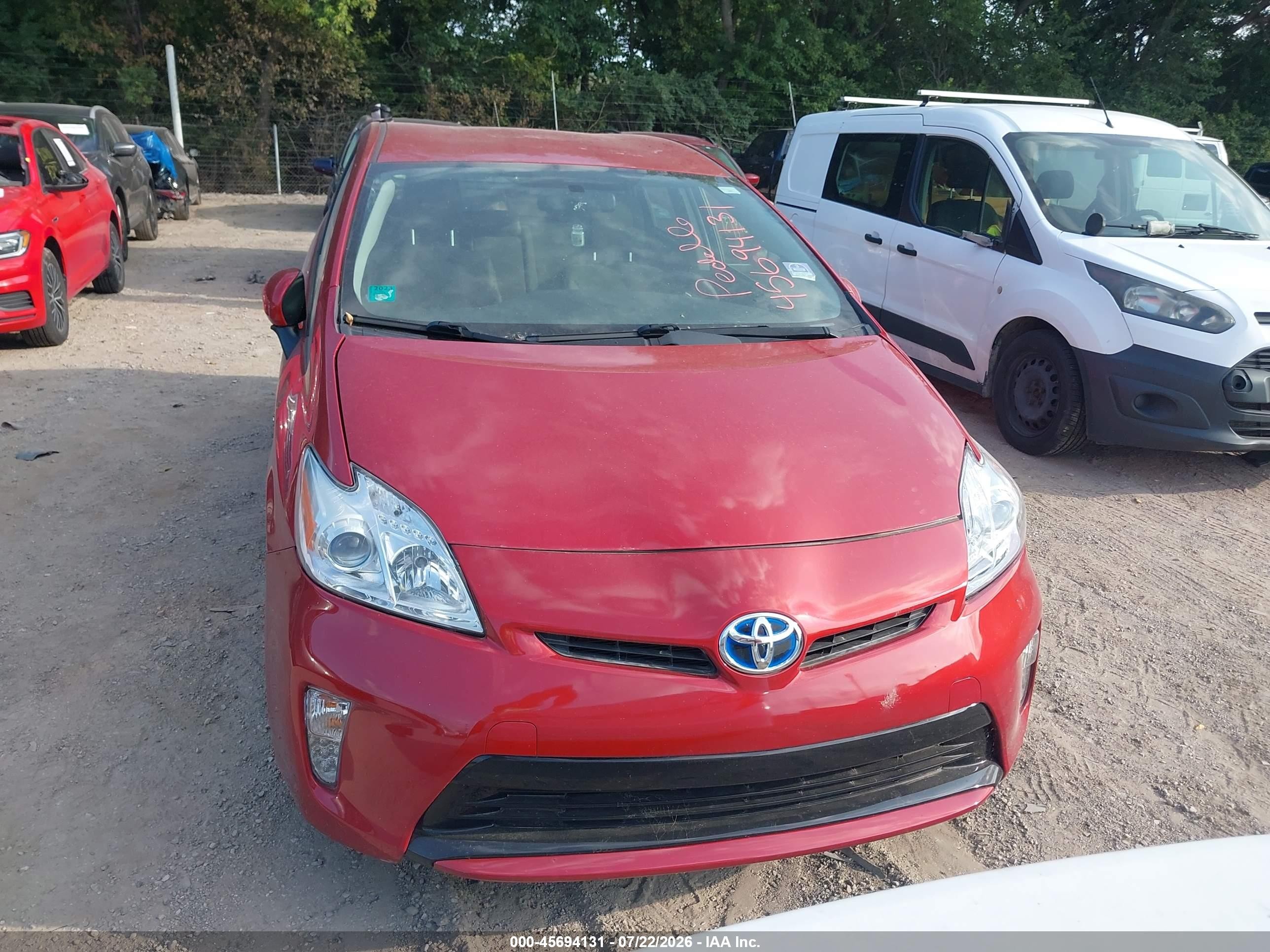2012 Toyota Prius Two Red vin: JTDKN3DU8C0334970