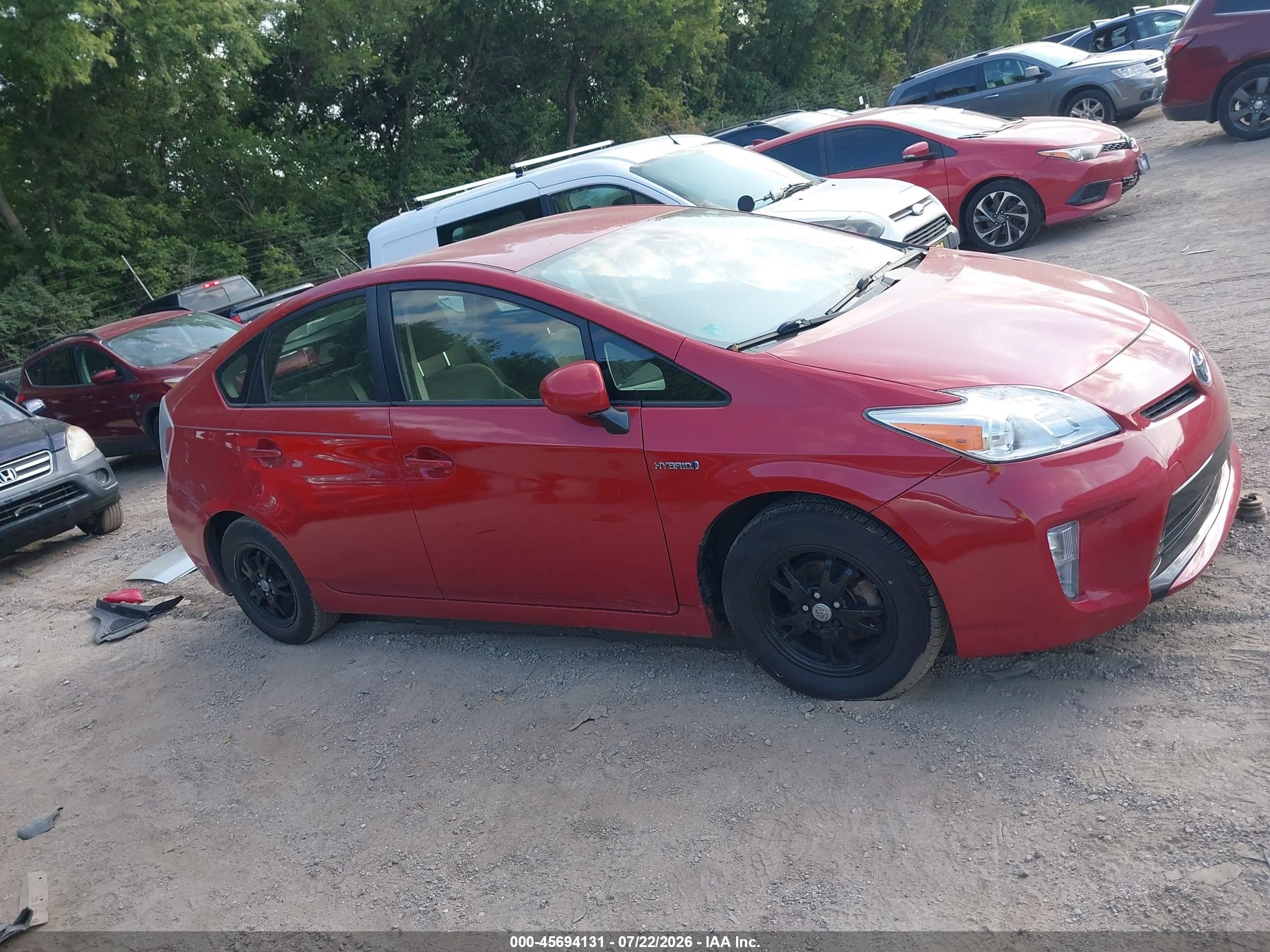 2012 Toyota Prius Two Red vin: JTDKN3DU8C0334970