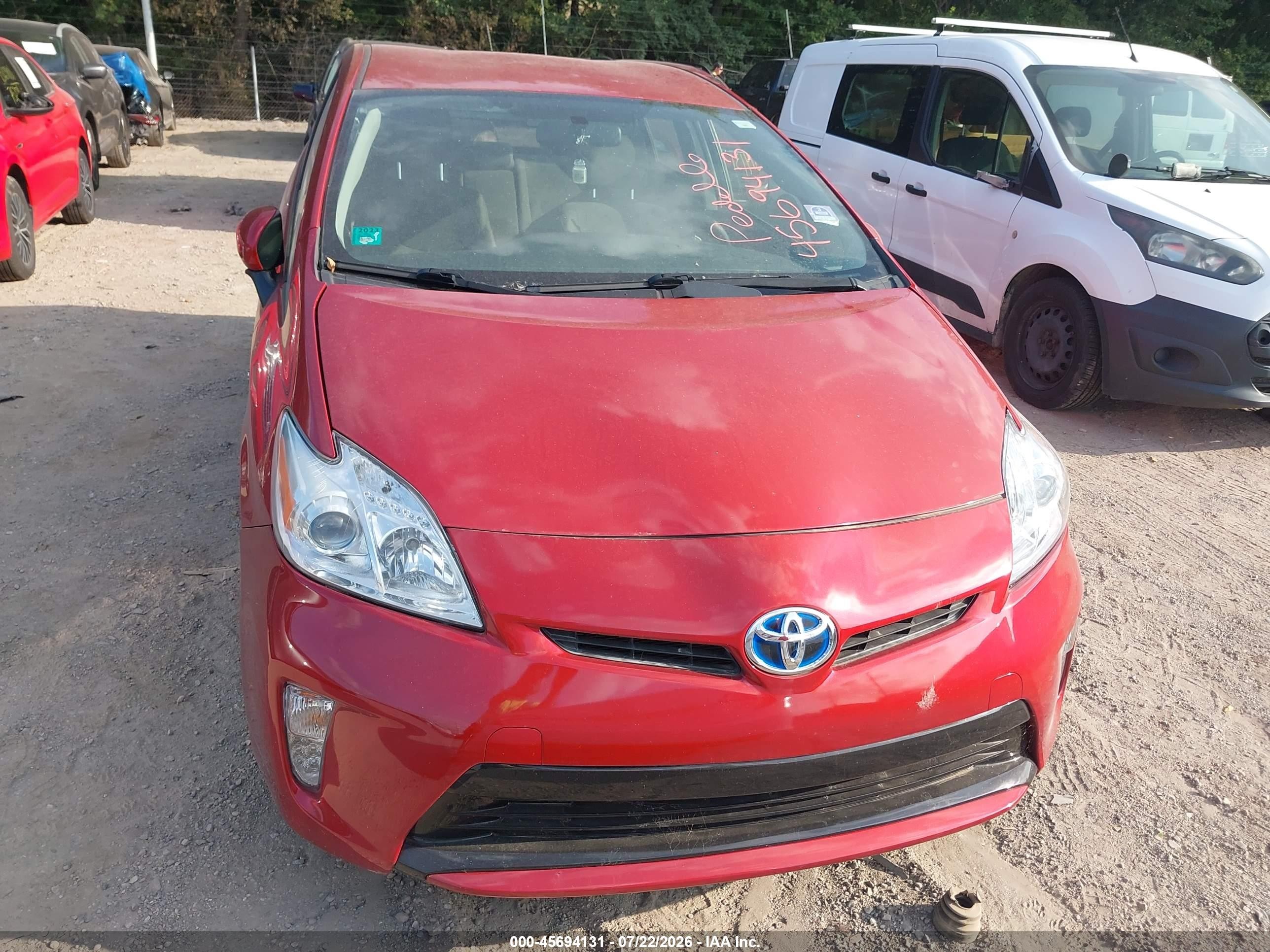 2012 Toyota Prius Two Red vin: JTDKN3DU8C0334970