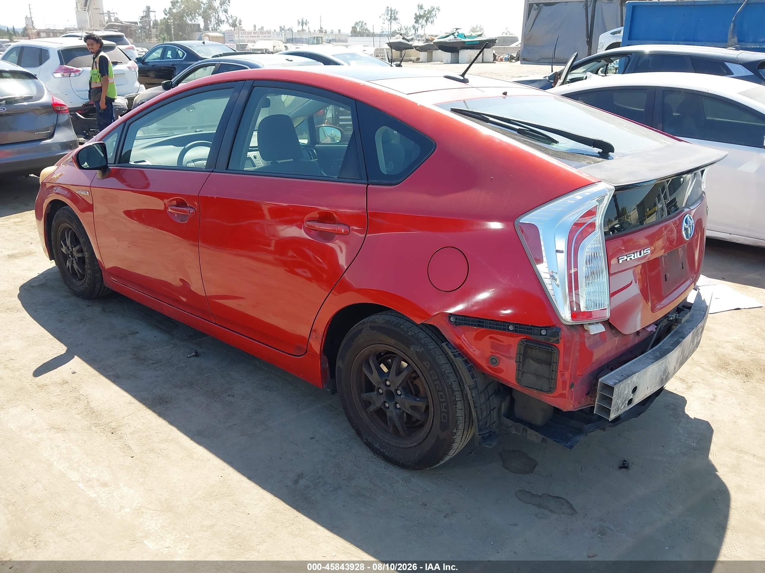 2012 Toyota Prius Three Red vin: JTDKN3DU8C5383217