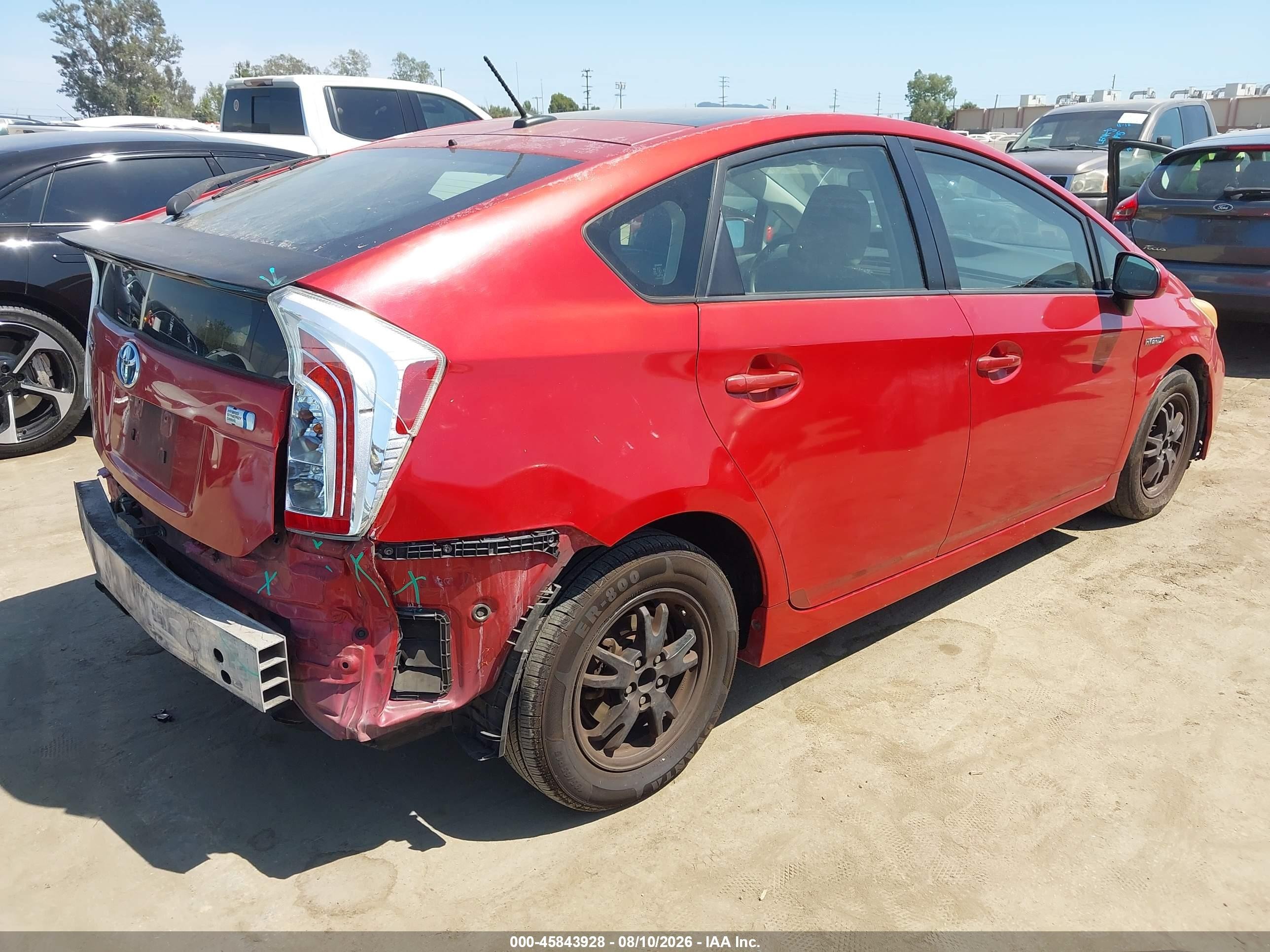 2012 Toyota Prius Three Red vin: JTDKN3DU8C5383217