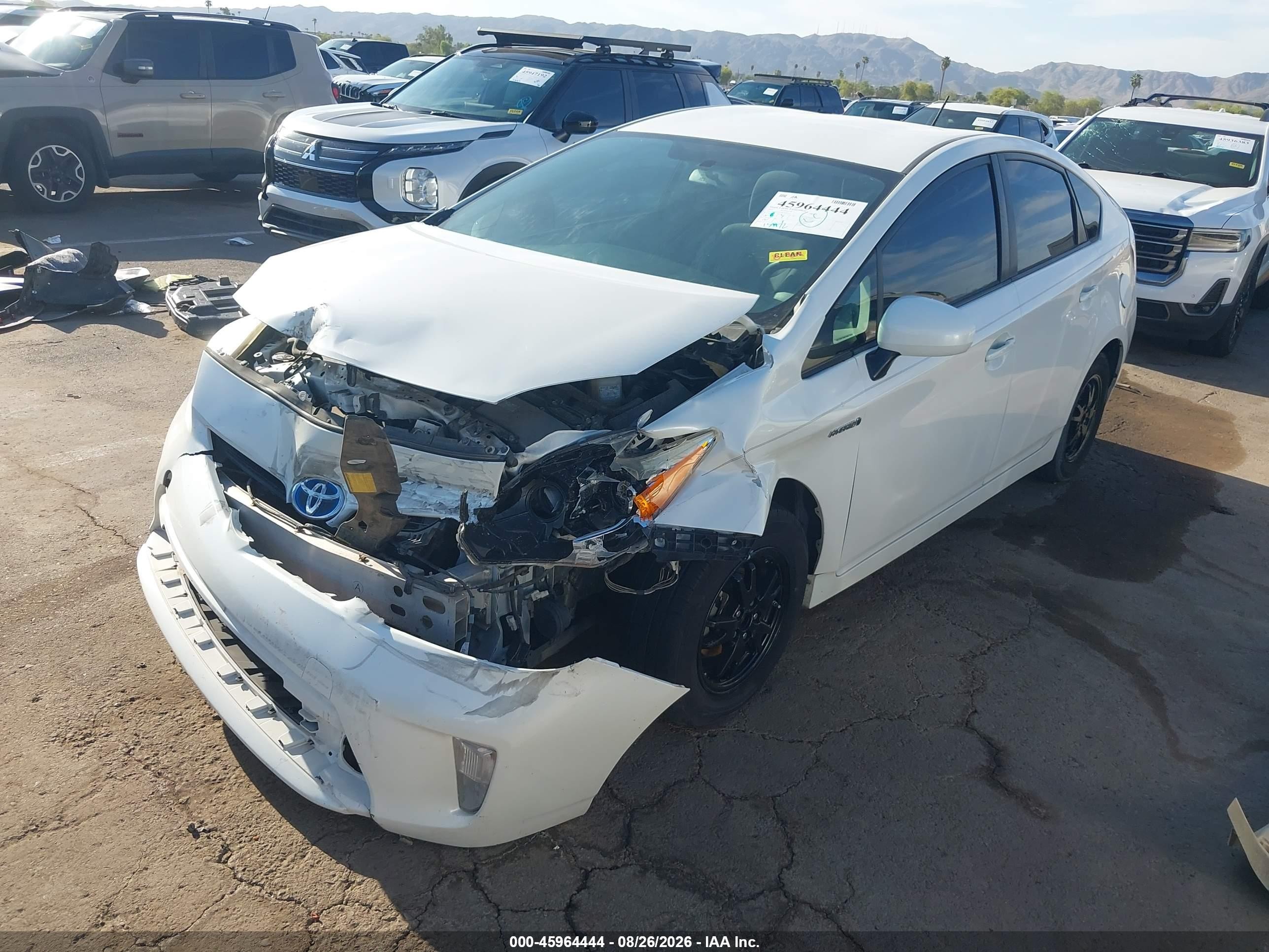 2012 Toyota Prius Two White vin: JTDKN3DU8C5383301