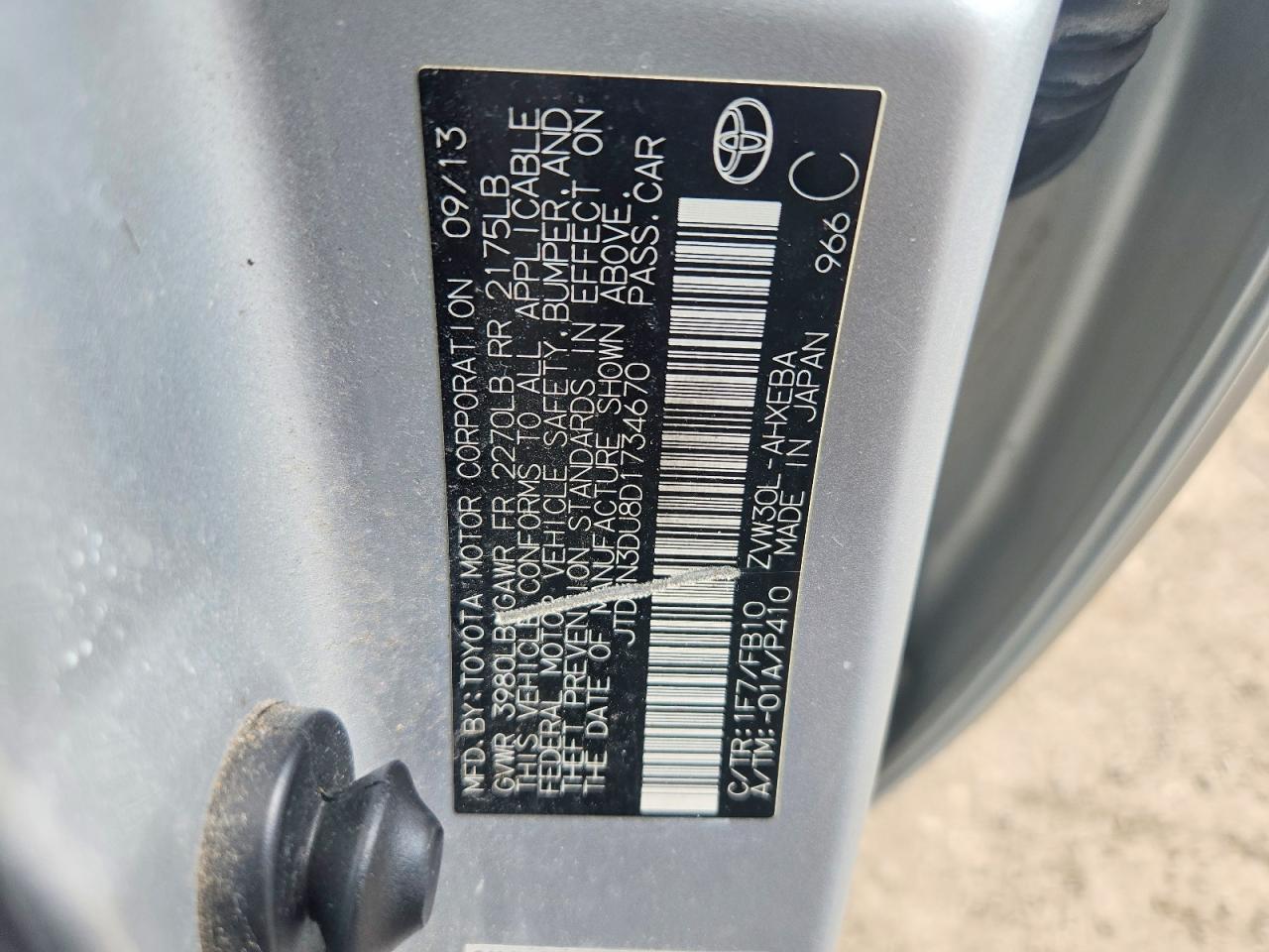 2013 Toyota Prius Three Silver vin: JTDKN3DU8D1734670