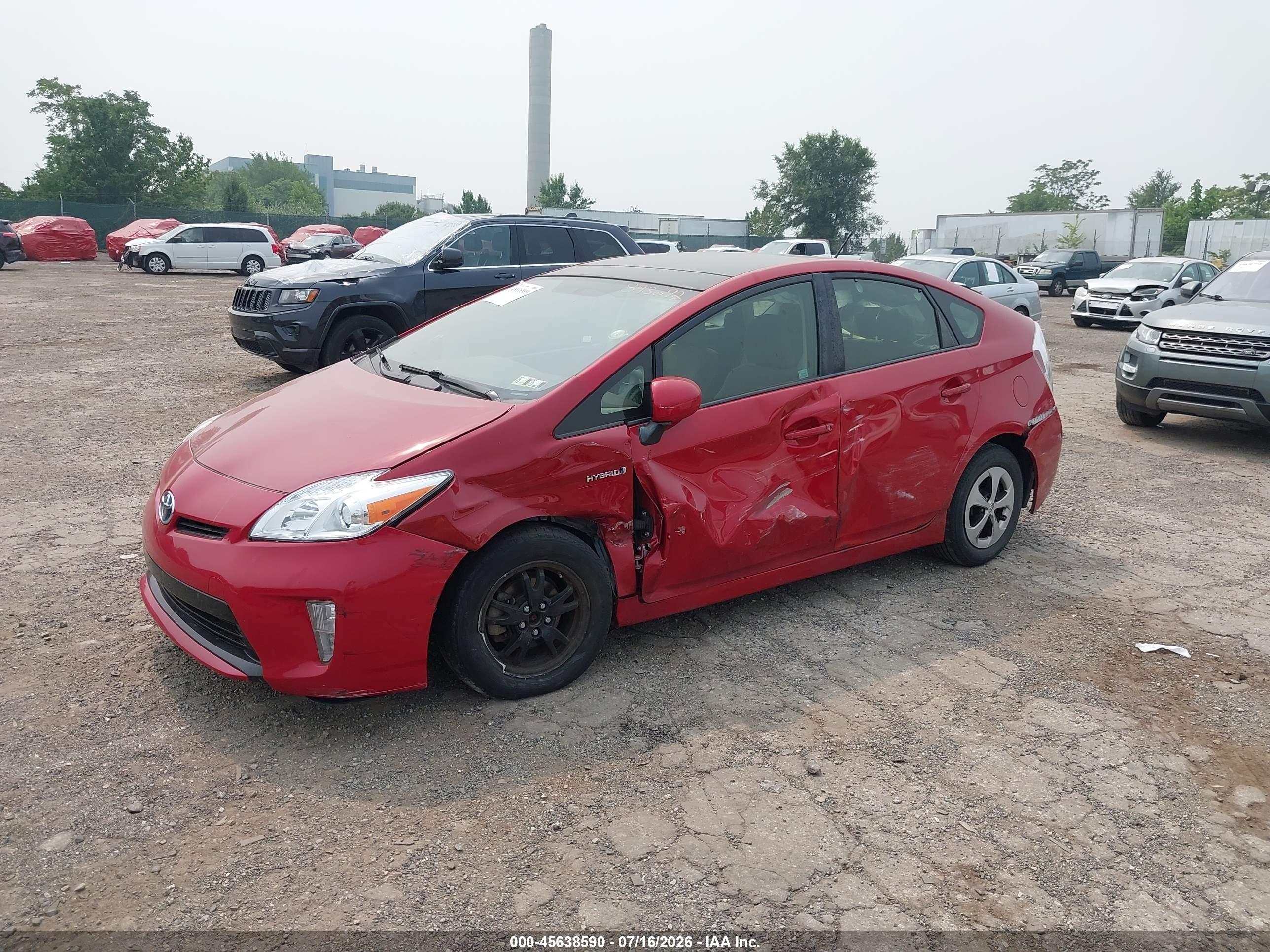 2015 Toyota Prius Three Red vin: JTDKN3DU8F1893692