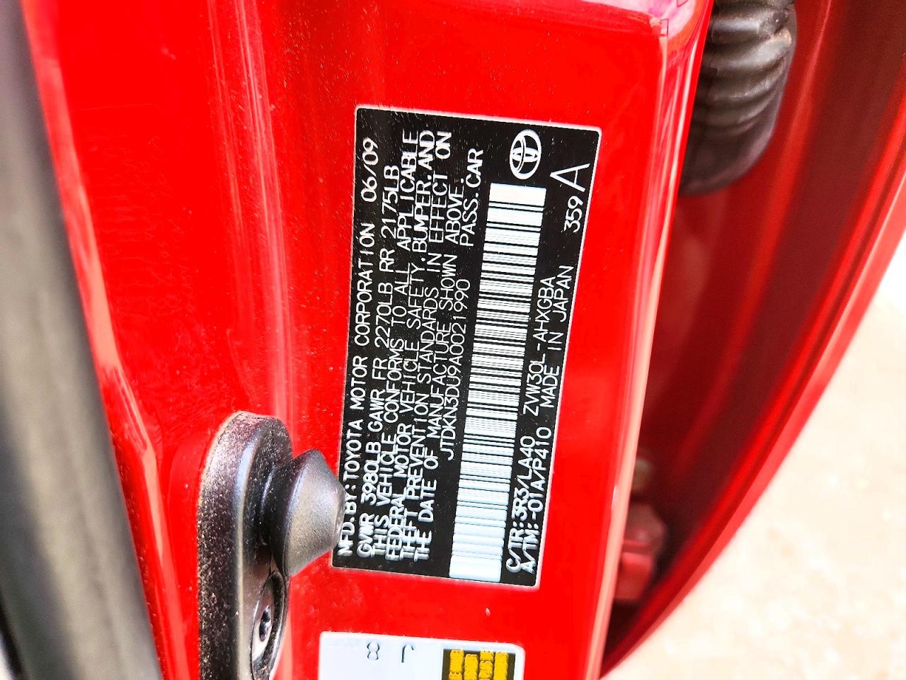 2010 Toyota Prius Iv Red vin: JTDKN3DU9A0021990