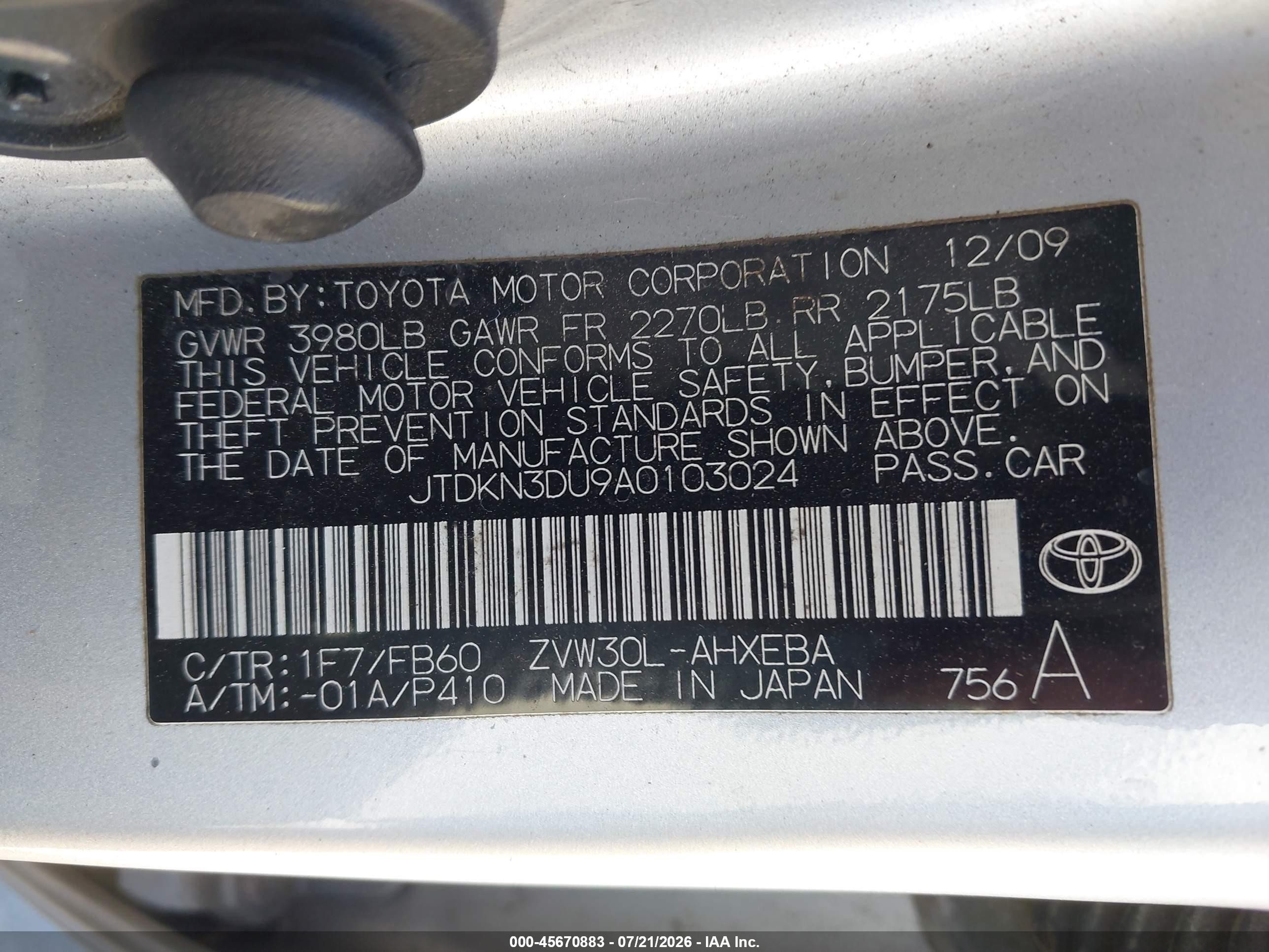 2010 Toyota Prius Ii Silver vin: JTDKN3DU9A0103024