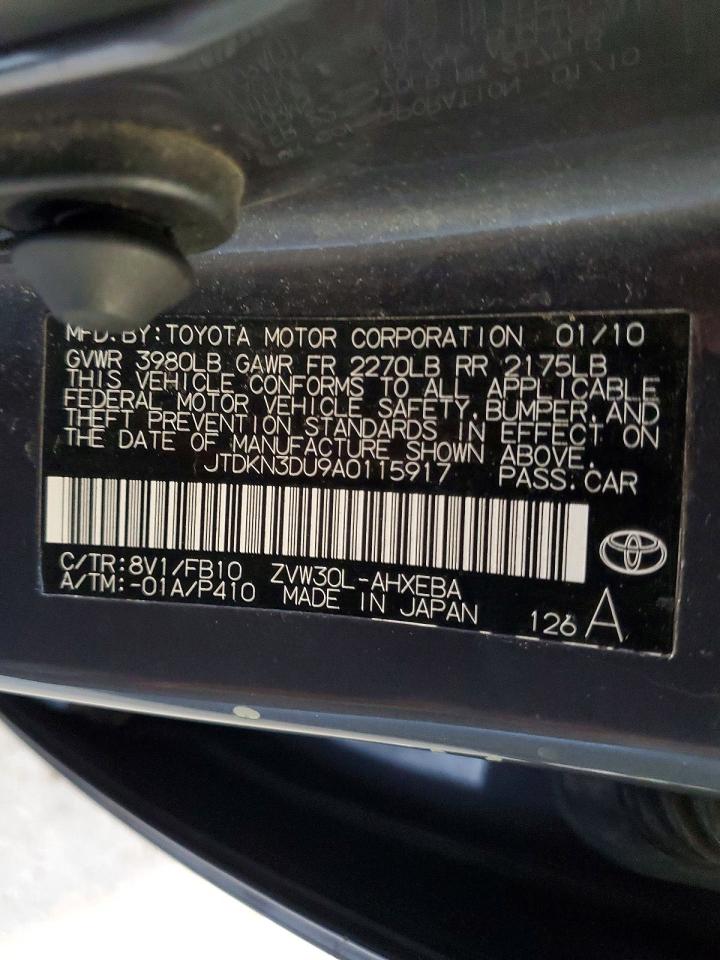 2010 Toyota Prius Ii Gray vin: JTDKN3DU9A0115917