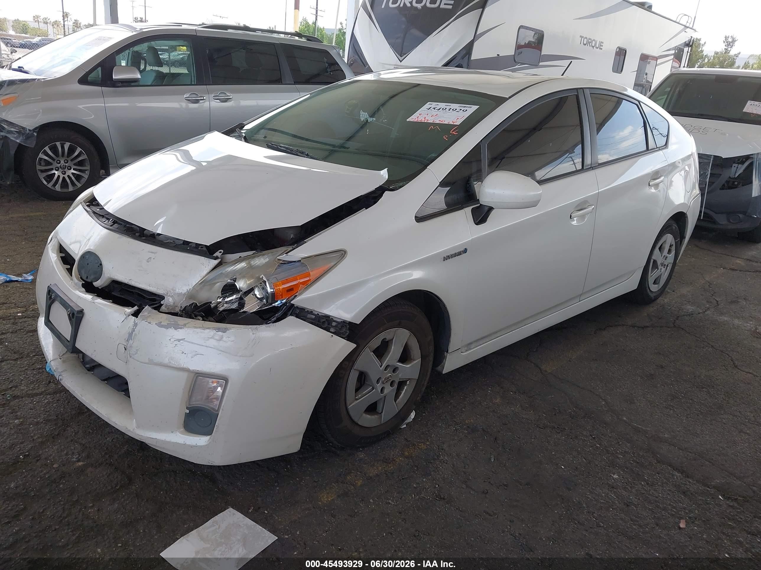 2010 Toyota Prius Ii White vin: JTDKN3DU9A0202989