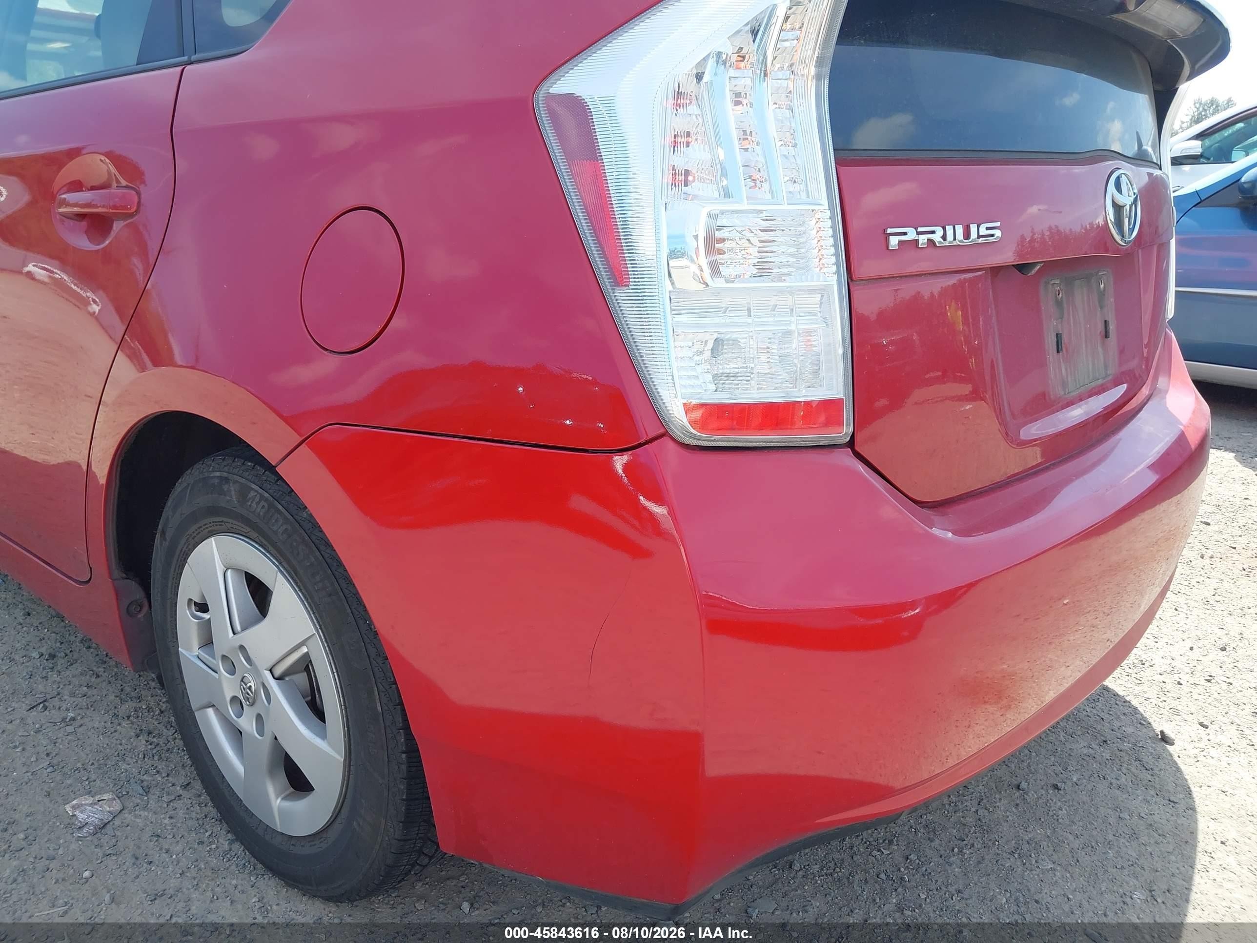 2010 Toyota Prius Iv Red vin: JTDKN3DU9A0216343