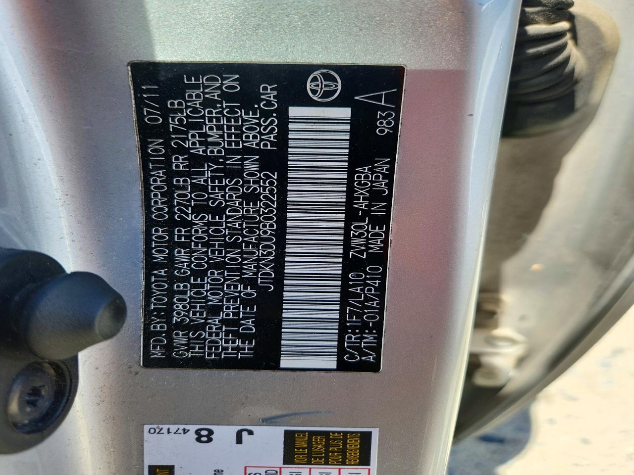 2011 Toyota Prius Four Silver vin: JTDKN3DU9B0322552