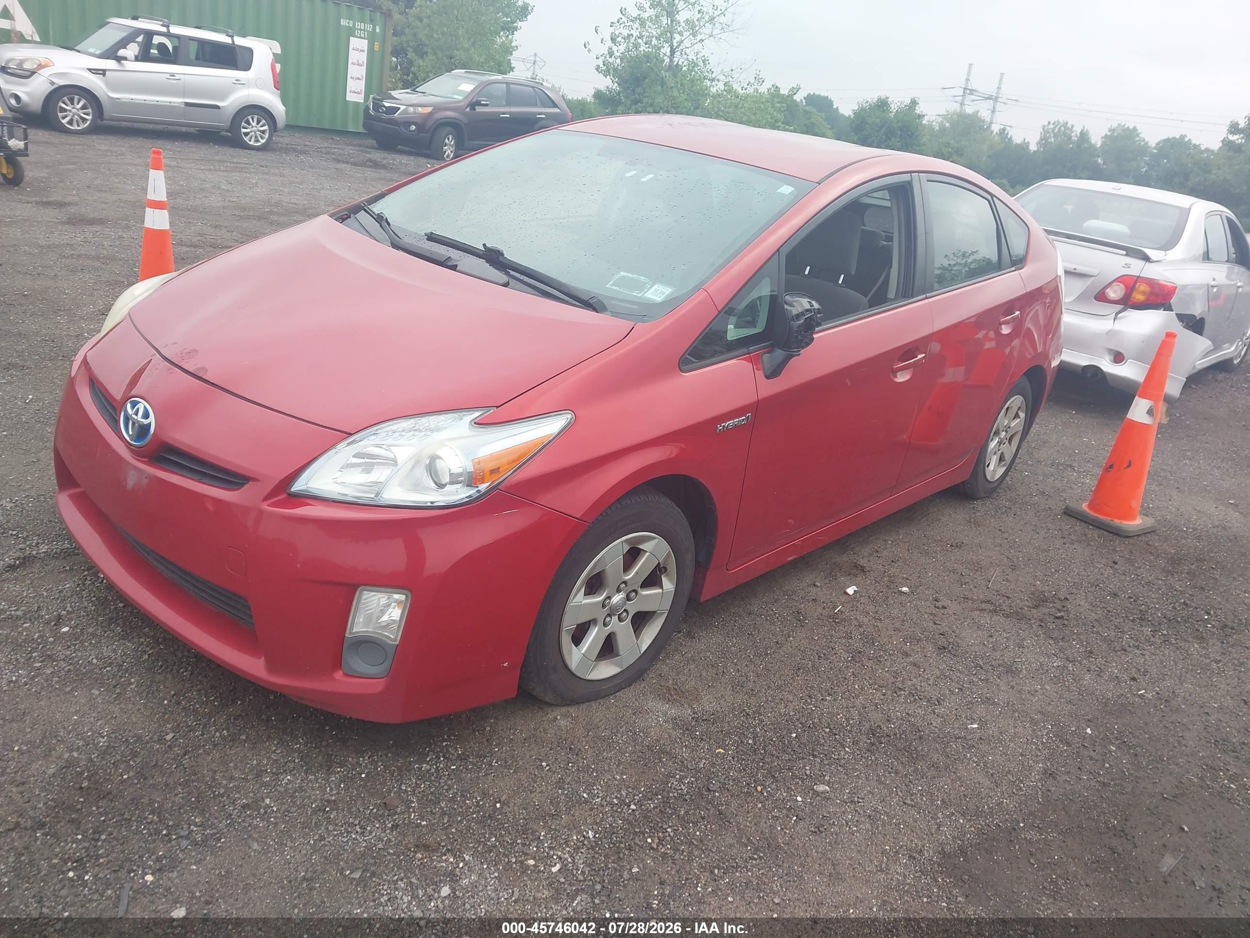 2011 Toyota Prius Two Красный vin: JTDKN3DU9B1379151