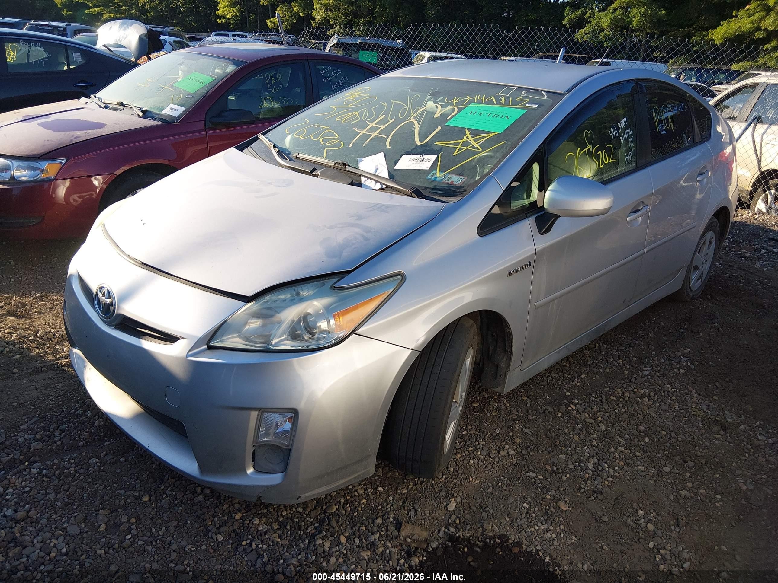 2011 Toyota Prius Two Gray vin: JTDKN3DU9B5325485